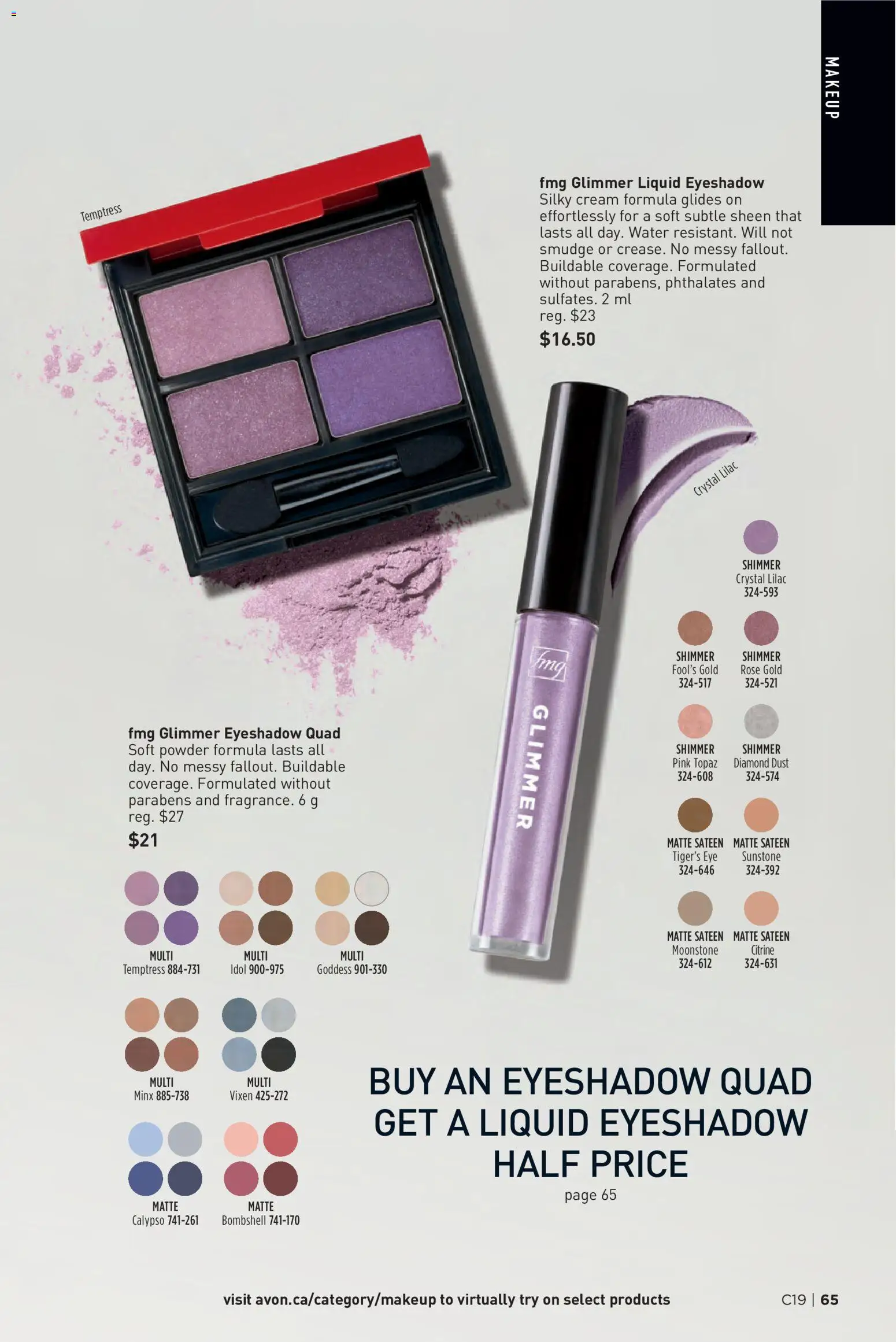 Avon flyer valid from Sep 9, 2026 | Page: 65 | Products: Cream, Water, Powder