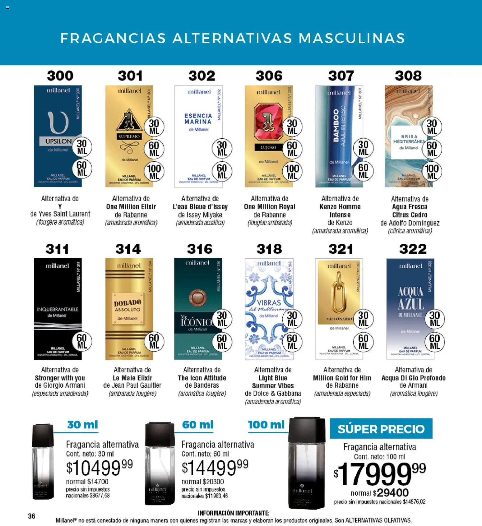 Millanel - Catálogo │ válido desde el 25.05.2026 | Página: 36 | Productos: Jean, Fragancia, Agua