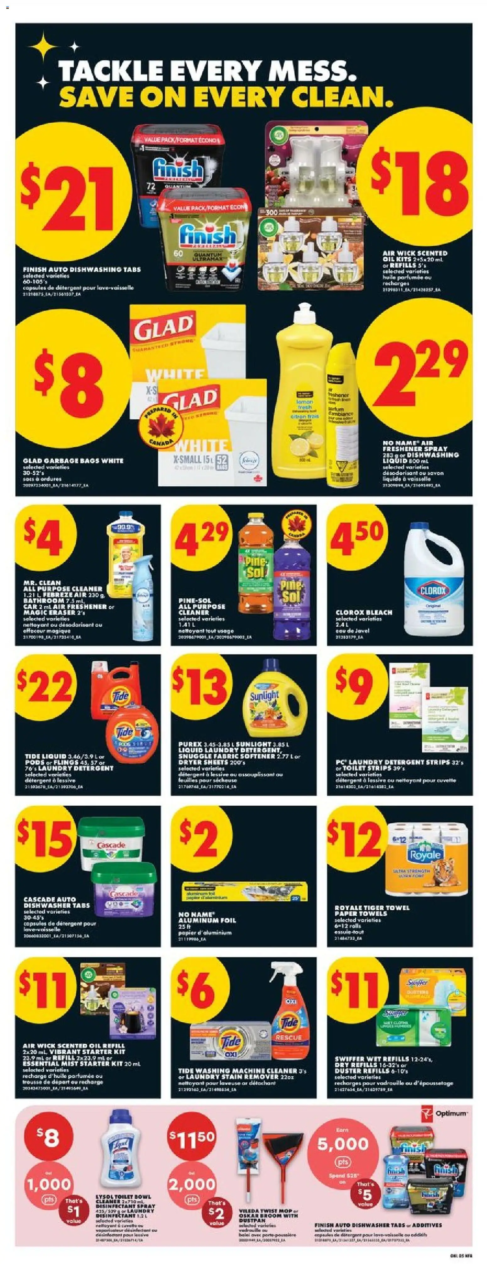 No Frills flyer valid from Oct 1, 2026 | Page: 9 | Products: Mop, Towels, Fabric softener, Air freshener