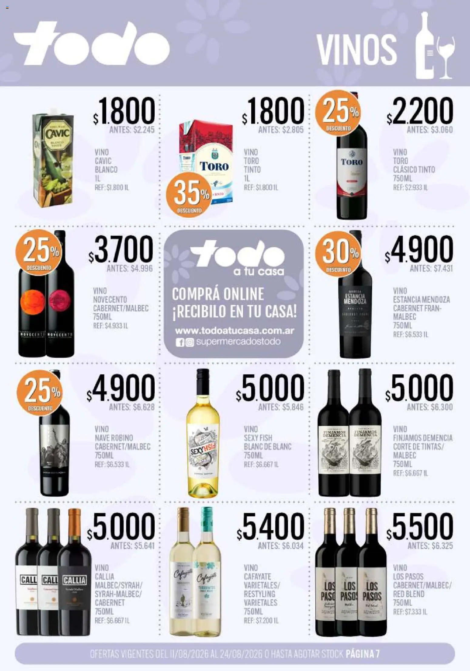 Supermercados TODO - Ofertas │ válido desde el 11/08/2026 | Página: 7 | Productos: Vino