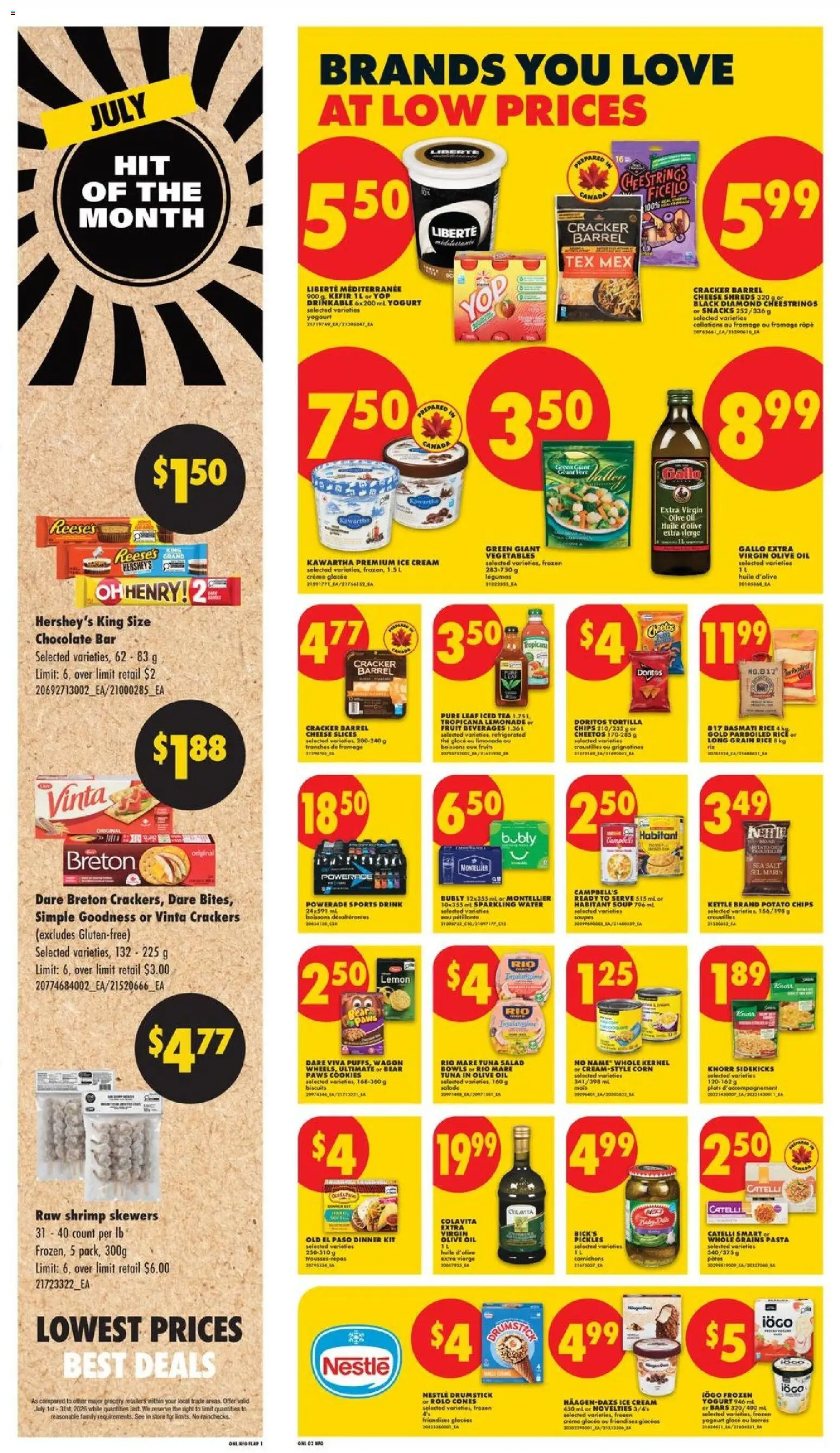 No Frills flyer valid from Jul 30, 2026 | Page: 6 | Products: Pasta, Cream, Cookies, Ice cream