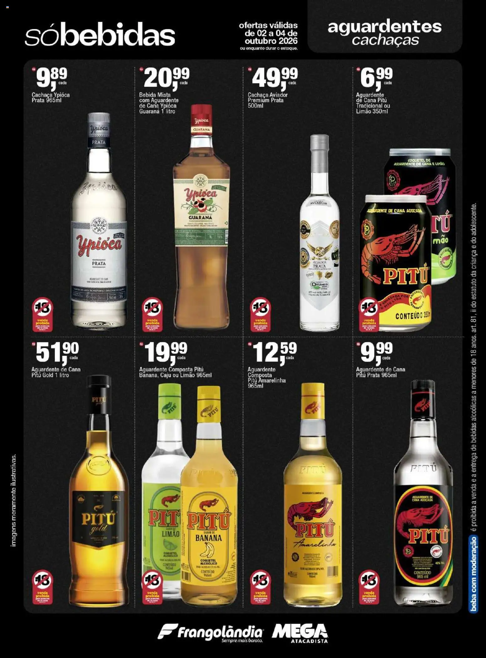 Frangolândia Folheto - válido de 02/10/2026 | Página: 6 | Produtos: Guaraná, Cachaça, Pitu Amarelinha, Bebida