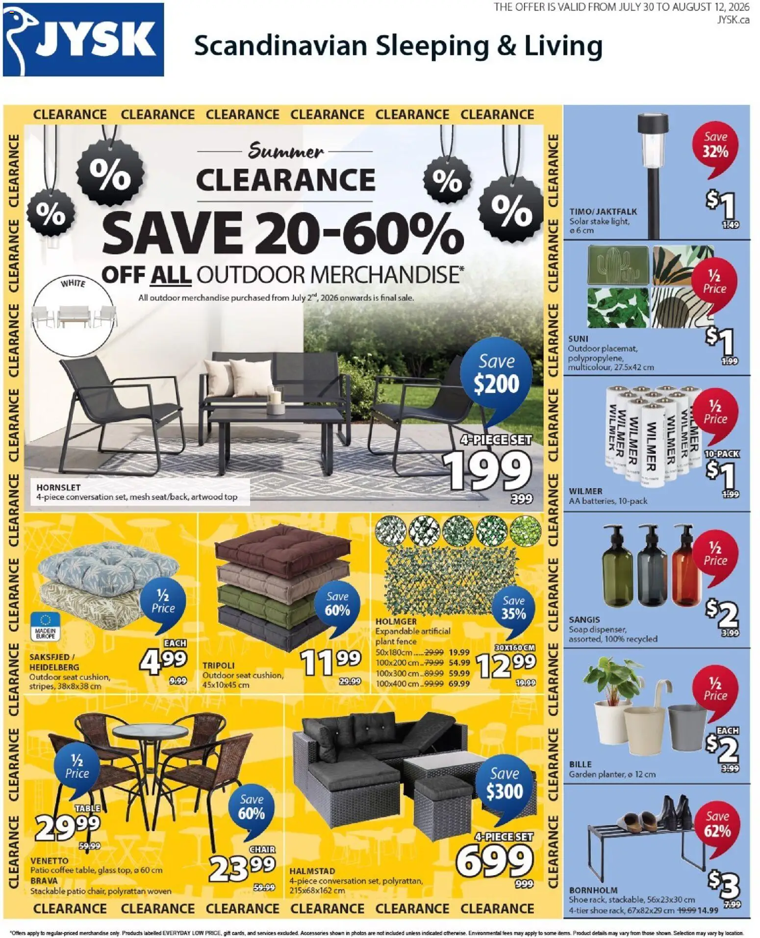 JYSK flyer valid from Jul 30, 2026 | Page: 1