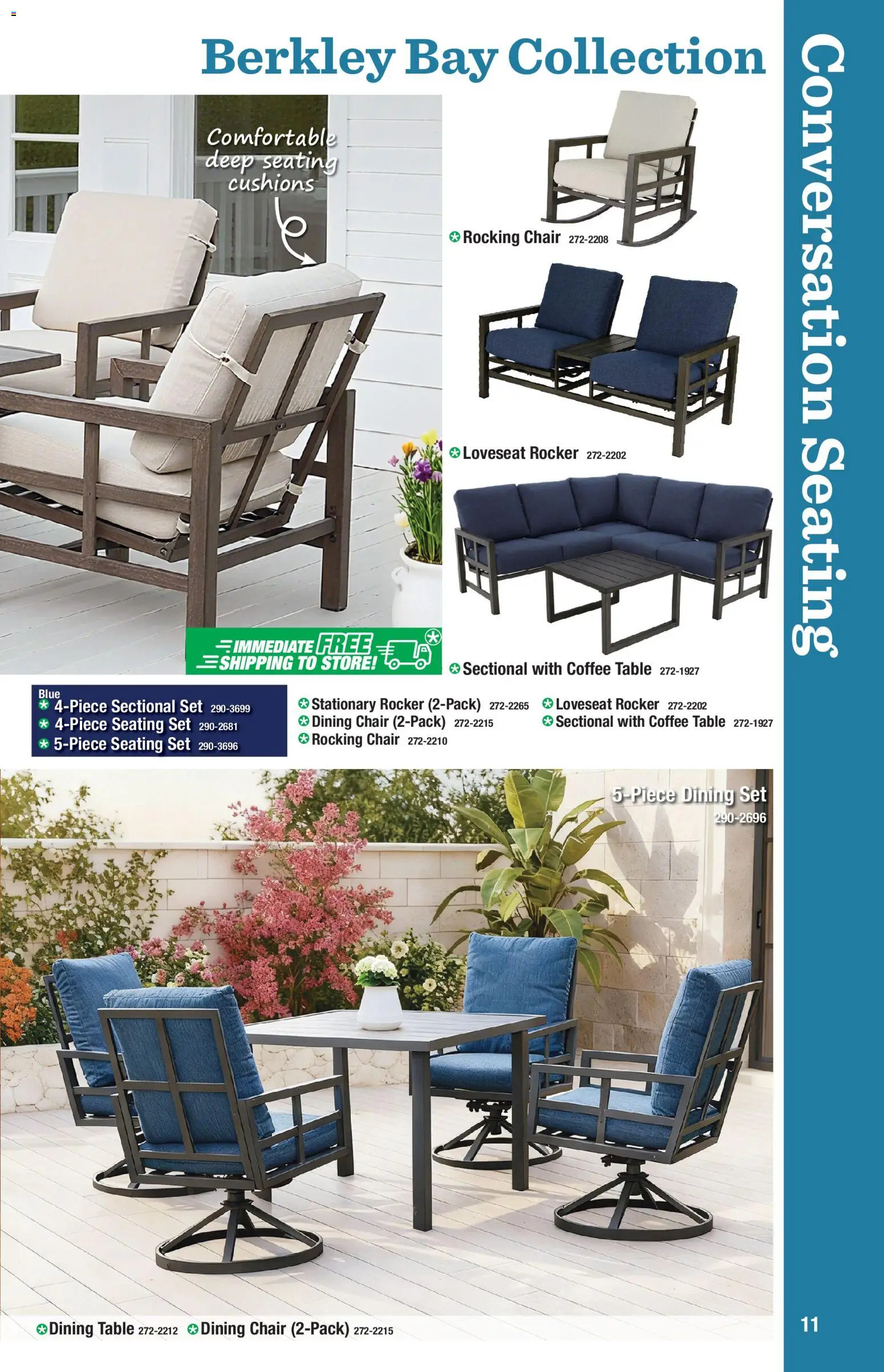 Menards Outdoor Living Catalogue - valid from 02/04/2026 | Page: 11 | Products: Coffee table, Dining set, Dining chair, Sectional