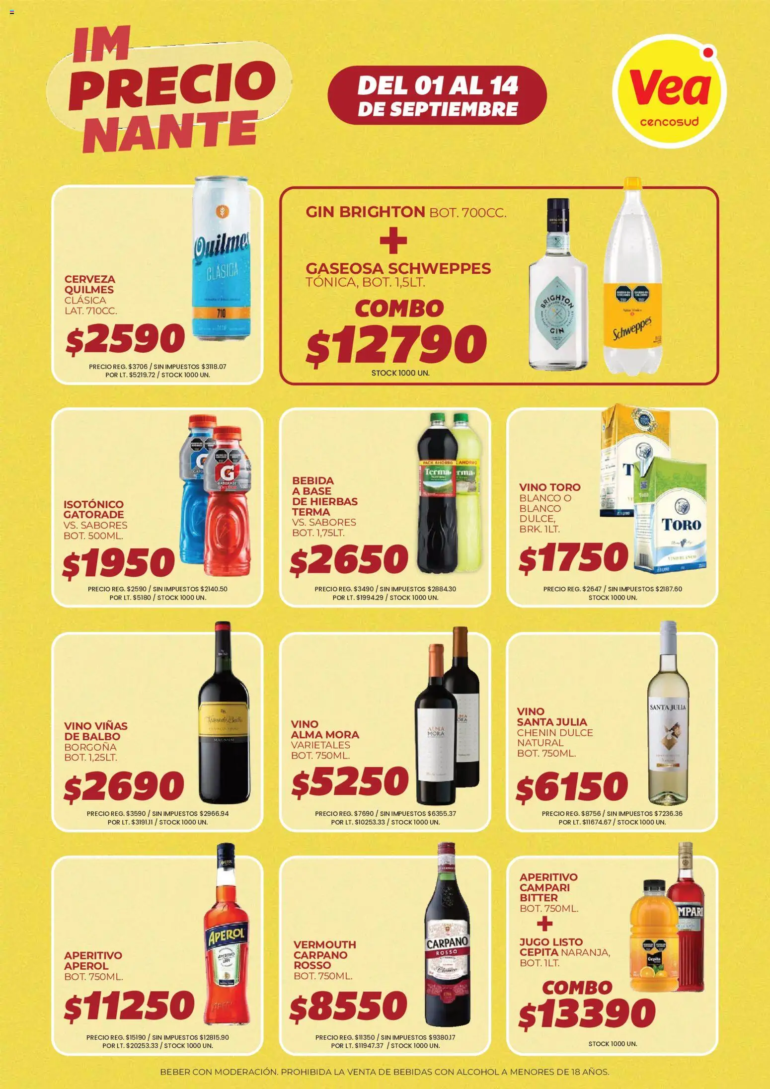 Vea - Ofertas │ válido desde el 01/09/2026 | Página: 8 | Productos: Gin, Jugo, Vino, Cerveza