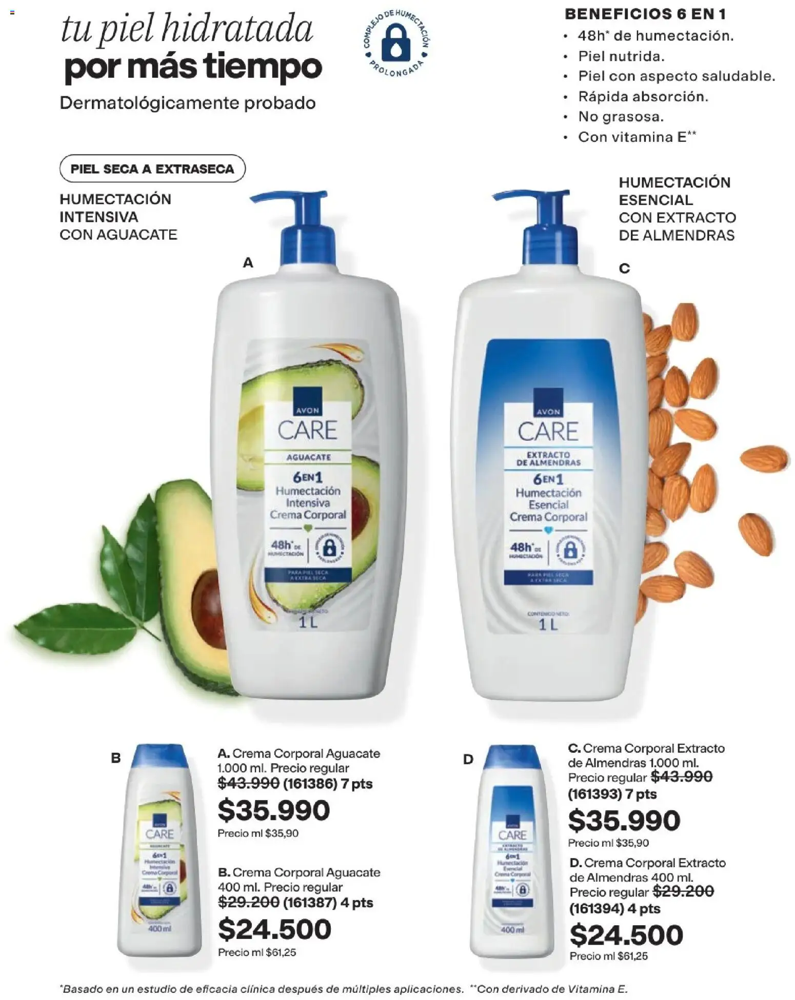 Avon revista - valida desde el 29/07/2026 | Página: 125 | Productos: Aguacate, Almendras, Crema