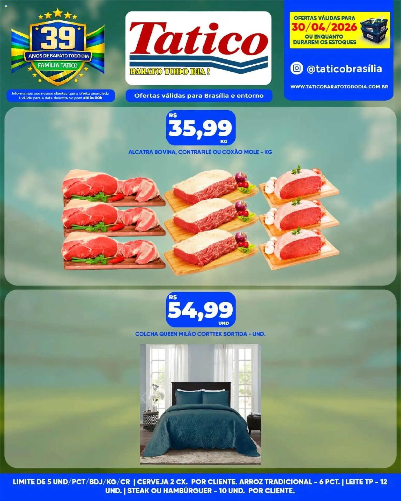 Tatico Folheto - válido de 01.05.2026 | Página: 34 | Produtos: Colcha, Alcatra, Leite, Cerveja