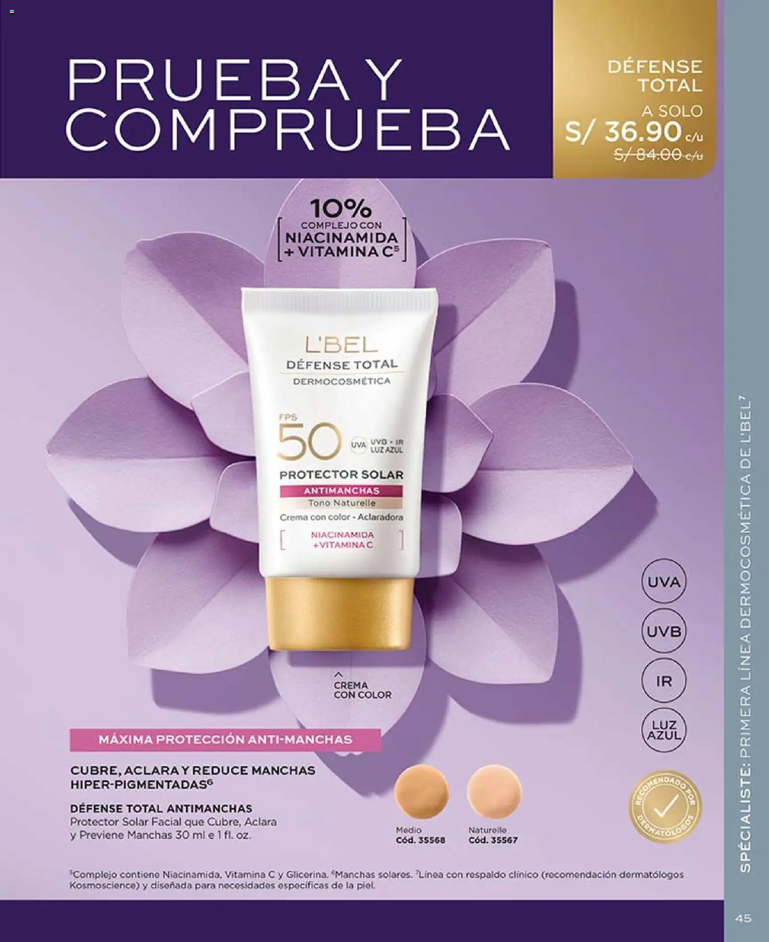 Catálogo L'Bel válido desde 04.04.2026 | Página: 45 | Productos: Protector solar, Crema