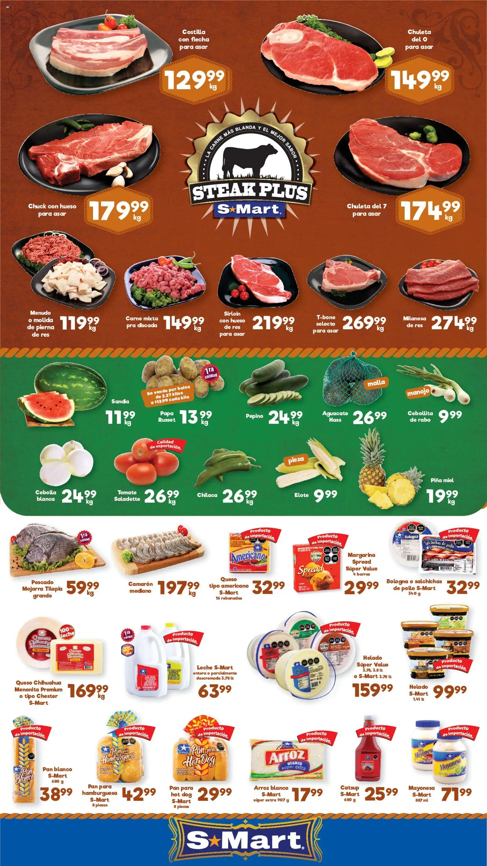 Nuevas ofertas de S-Mart válidas en toda la República Mexicana desde el 24/07/2026. ¡Encuentra las mejores ofertas en S-Mart folleto Chihuahua! | Página: 1 | Productos: Cebolla, Milanesa, Catsup, Malla