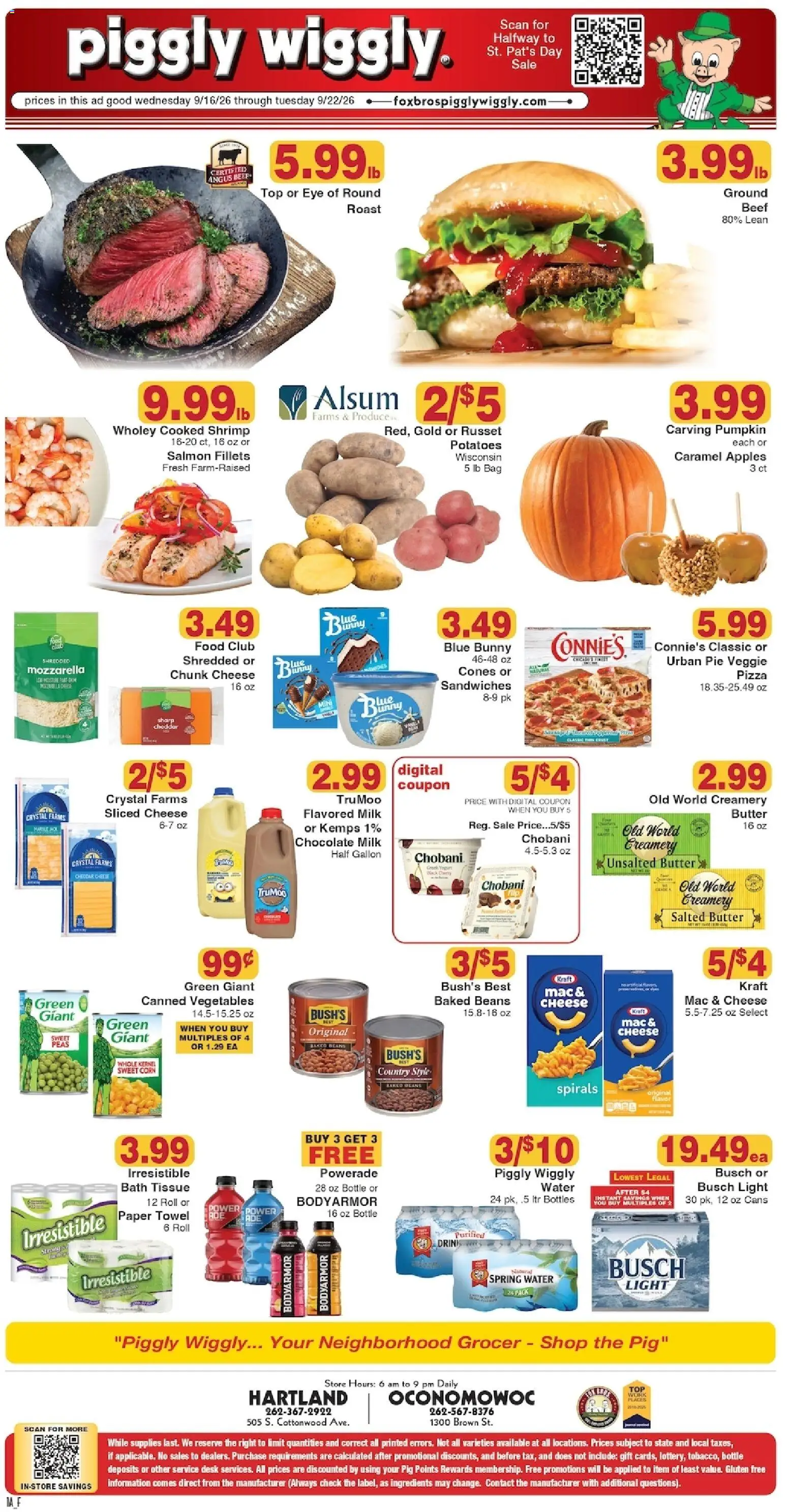 Piggly Wiggly Weekly Ad - valid from 09/16/2026 | Page: 2 | Products: Cheese, Beef, Potatoes, Desk