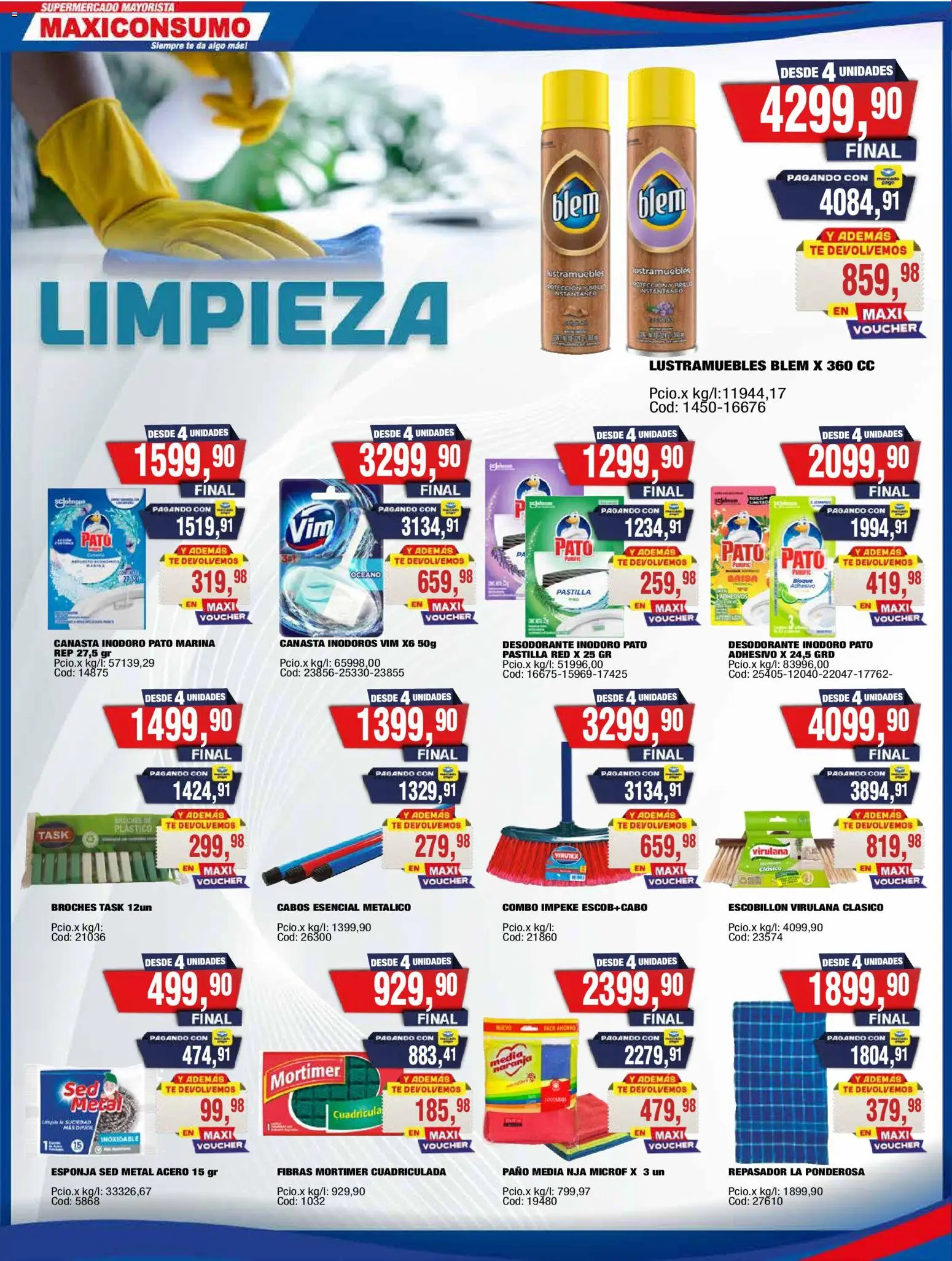 Maxiconsumo ofertas │ válido desde el 31/08/2026 | Página: 22 | Productos: Lustramuebles, Inodoro, Repasador, Brillo