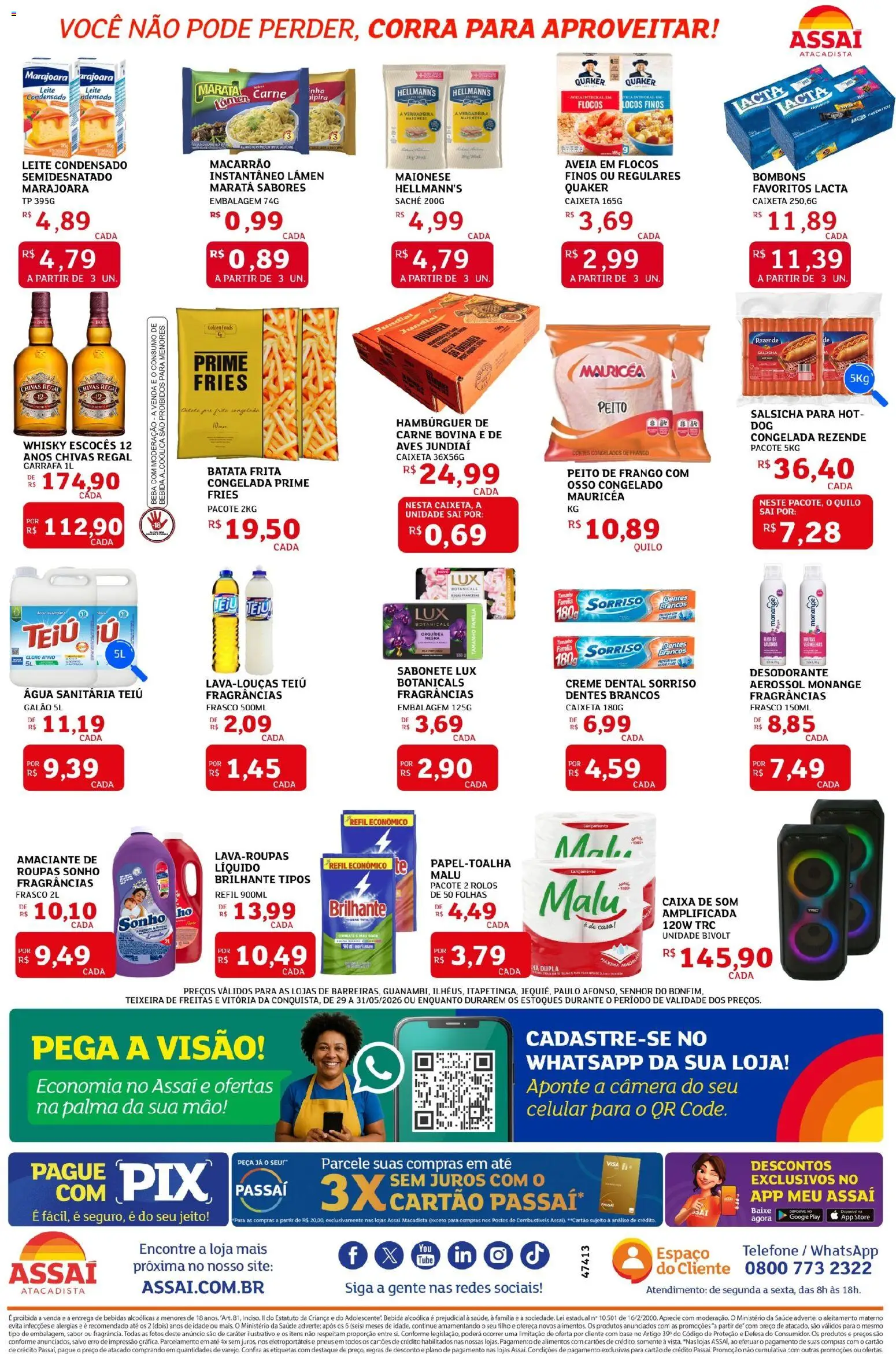 Assaí Atacadista Folheto - válido de 29.05.2026 | Página: 2 | Produtos: Desodorante, Base, Leite condensado, Amaciante