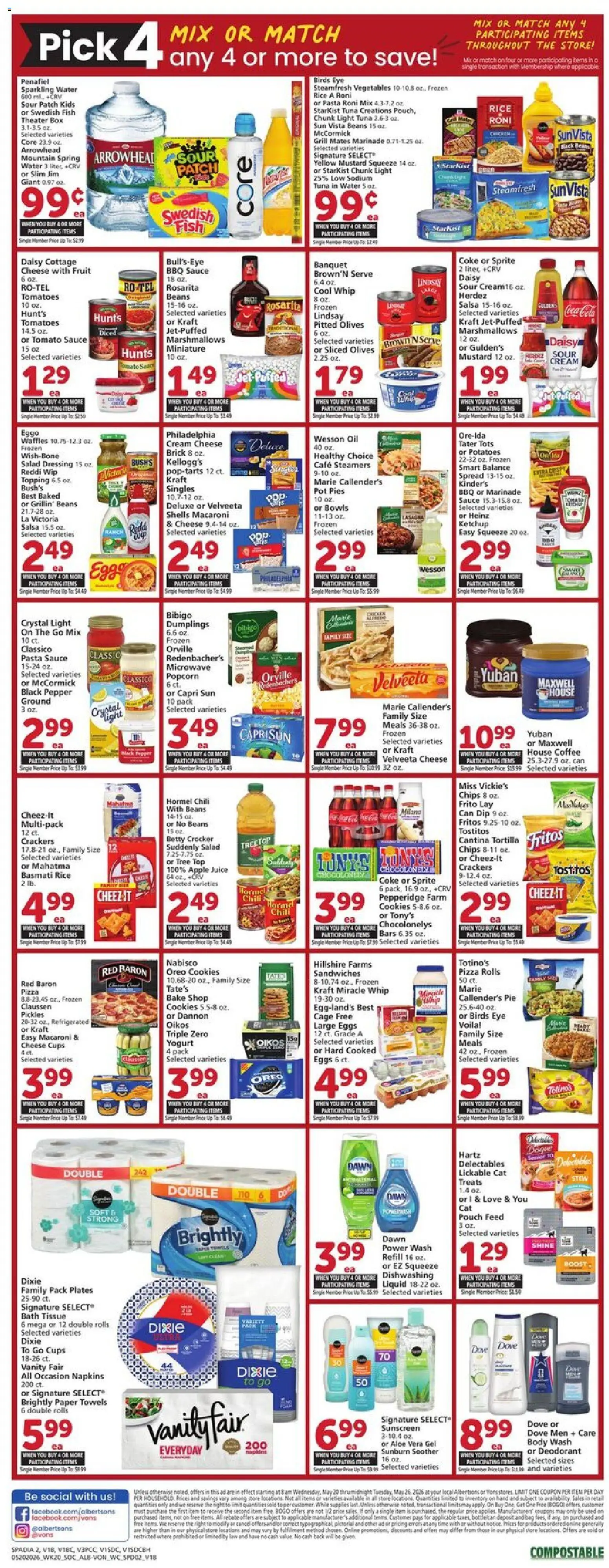 Vons Weekly Ad - valid from 20.05.2026 | Page: 3 | Products: Bath, Oil, Chips, Cream