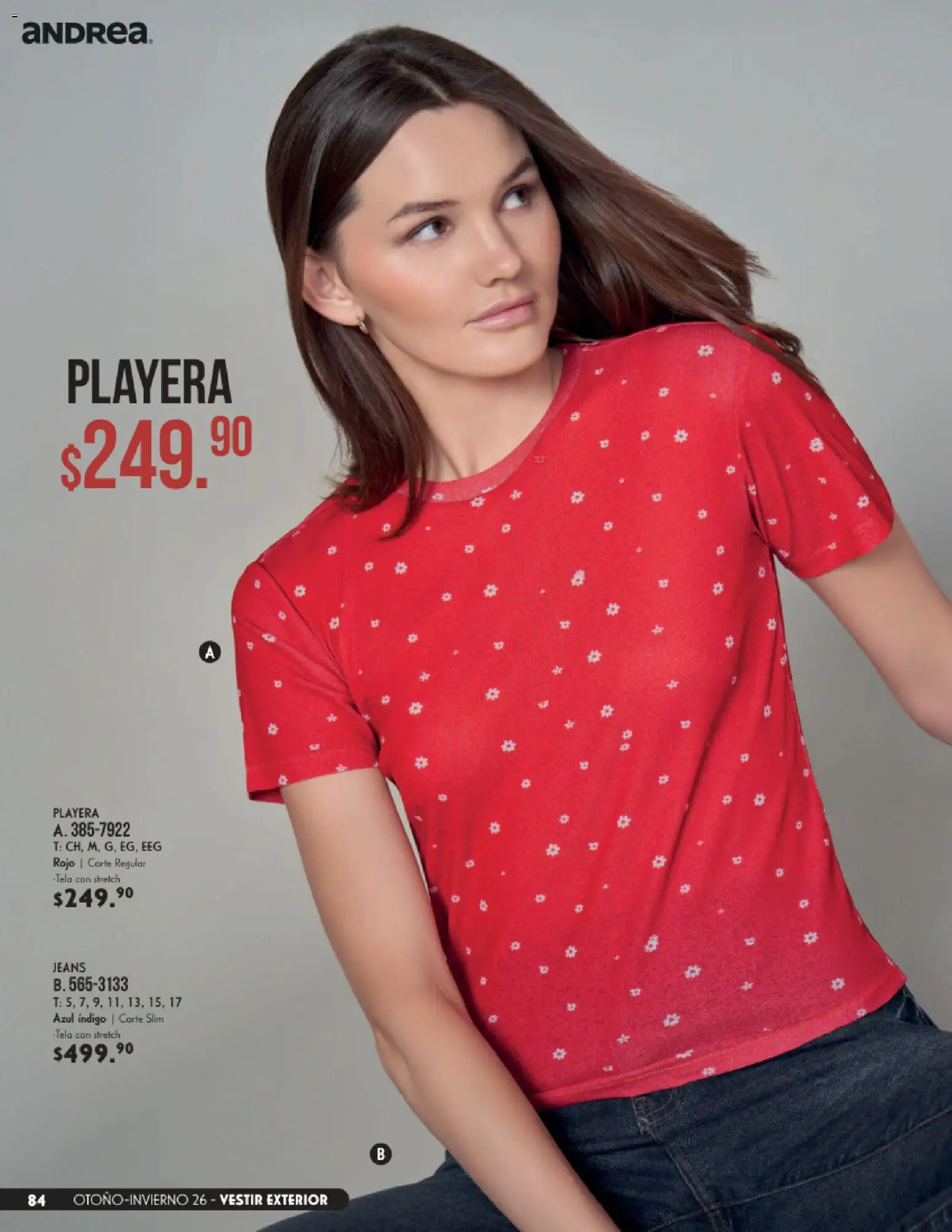 Nuevas ofertas de Andrea válidas en toda la República Mexicana desde el 23/08/2026. ¡Encuentra las mejores ofertas en Andrea catálogo Vestir! | Página: 84 | Productos: Playera
