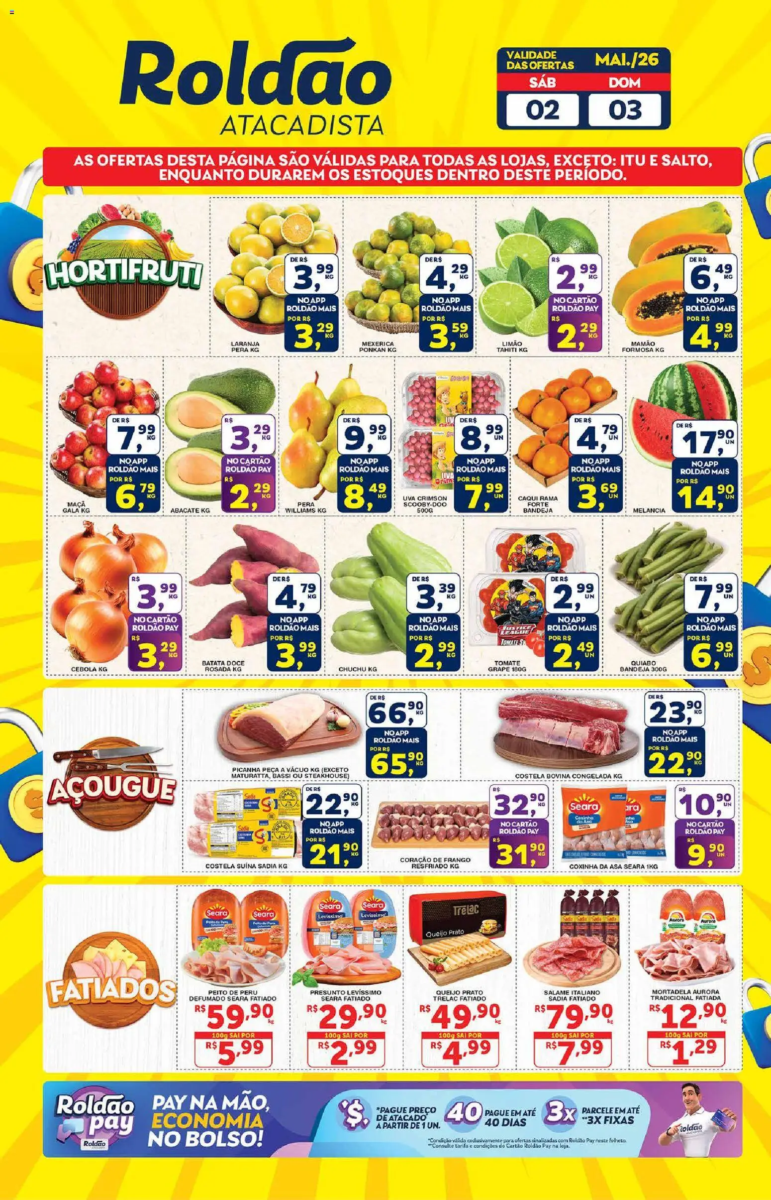 Roldão Folheto - válido de 30.04.2026 | Página: 2 | Produtos: Melancia, Mexerica, Picanha, Mamão