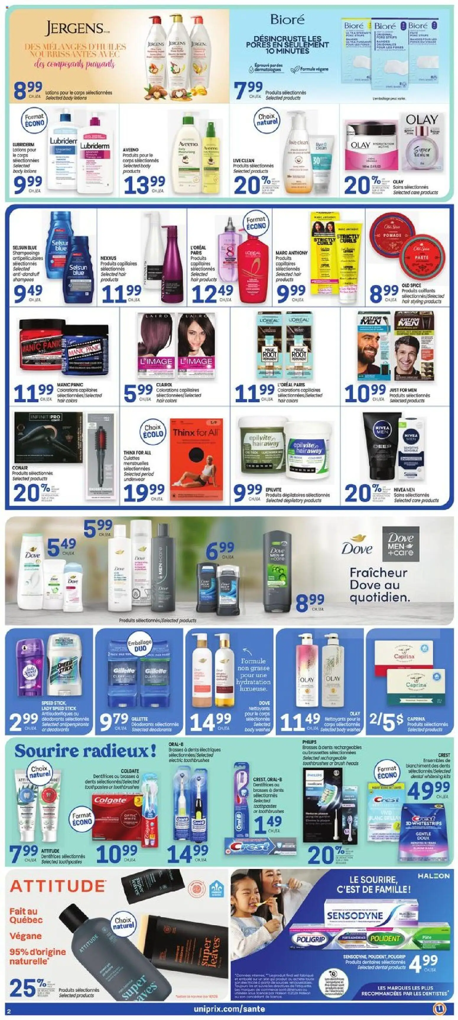 Uniprix flyer valid from Aug 27, 2026 | Page: 3 | Products: Pâté, Brush, Hair styling, Underwear