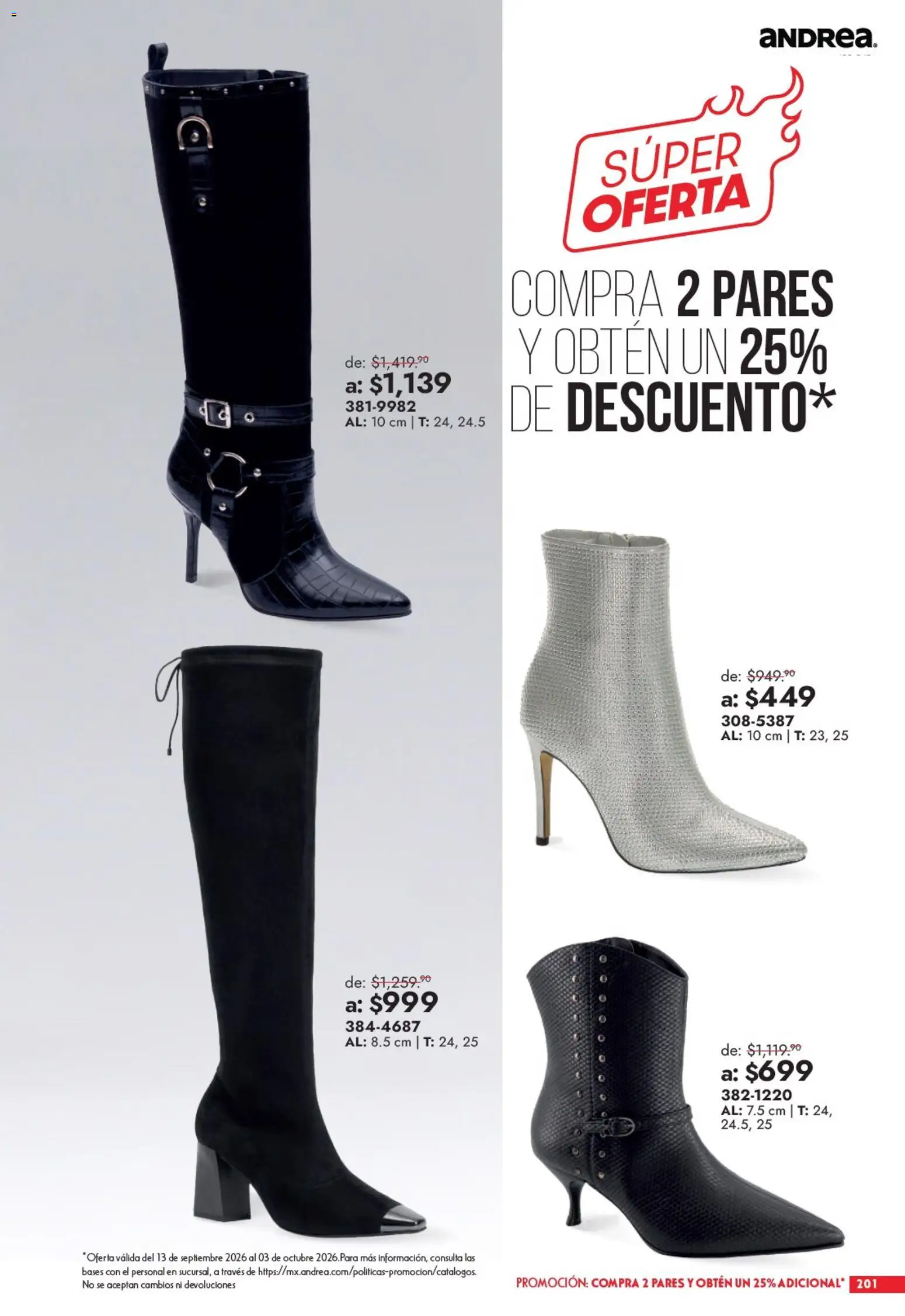 Nuevas ofertas de Andrea válidas en toda la República Mexicana desde el 13/09/2026. ¡Encuentra las mejores ofertas en Andrea catálogo Outlet! | Página: 201