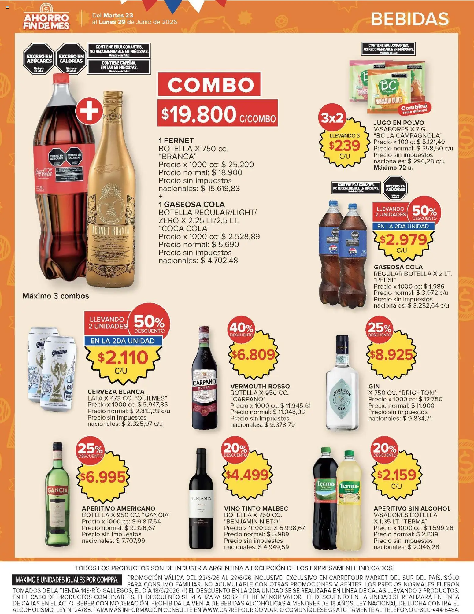 Carrefour ofertas │ válido desde el 23/06/2026 | Página: 47 | Productos: Teléfono, Botella, Sobre, Gaseosa
