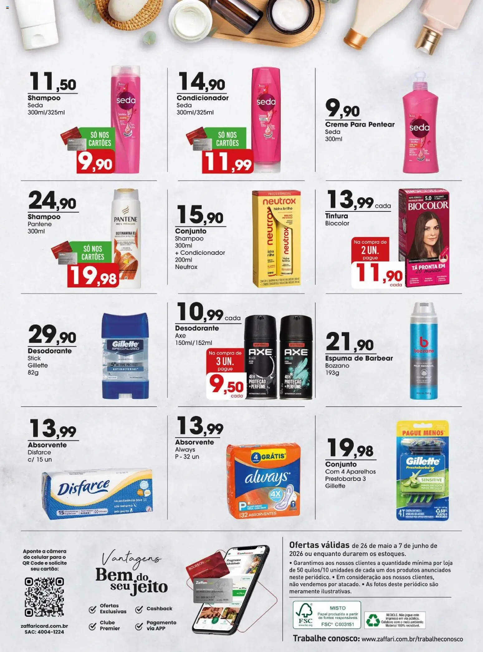 Zaffari Folheto - válido de 26.05.2026 | Página: 14 | Produtos: Shampoo, Desodorante, Bourbon, Creme para pentear