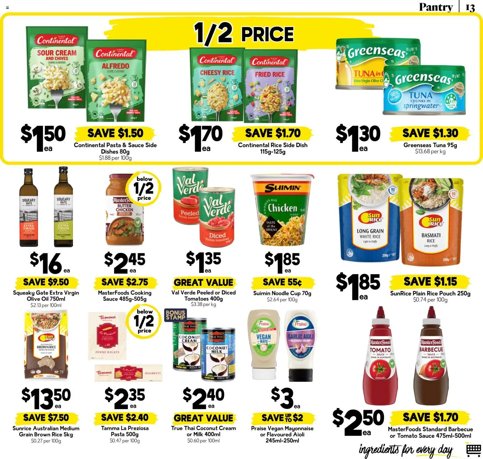 Drakes catalogue - valid from 19/08/2026 | Page: 13 | Products: Milk, Rice, Olive oil, Tuna
