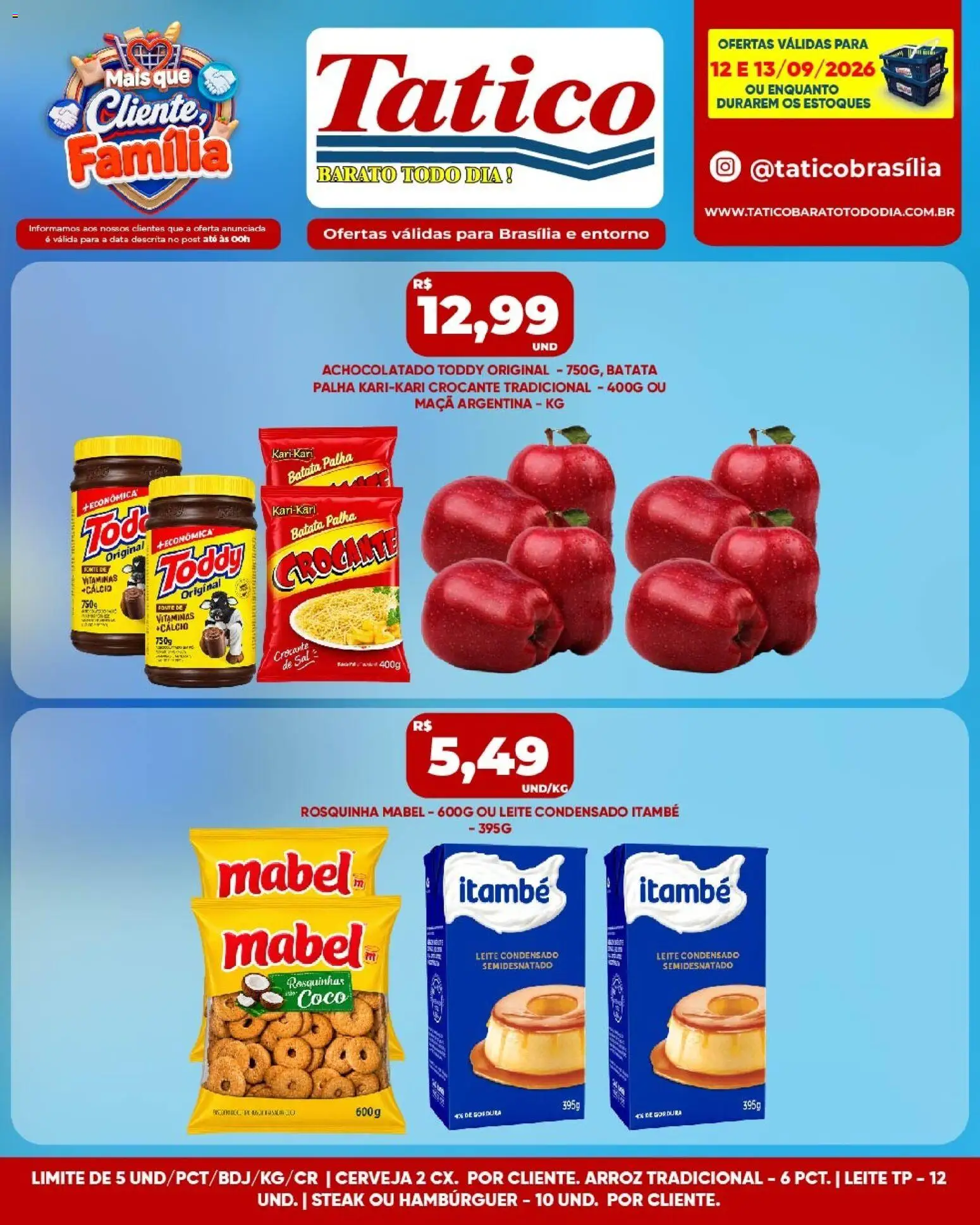 Tatico Folheto - válido de 12/09/2026 | Página: 6 | Produtos: Steak, Cerveja, Cálcio, Batata palha