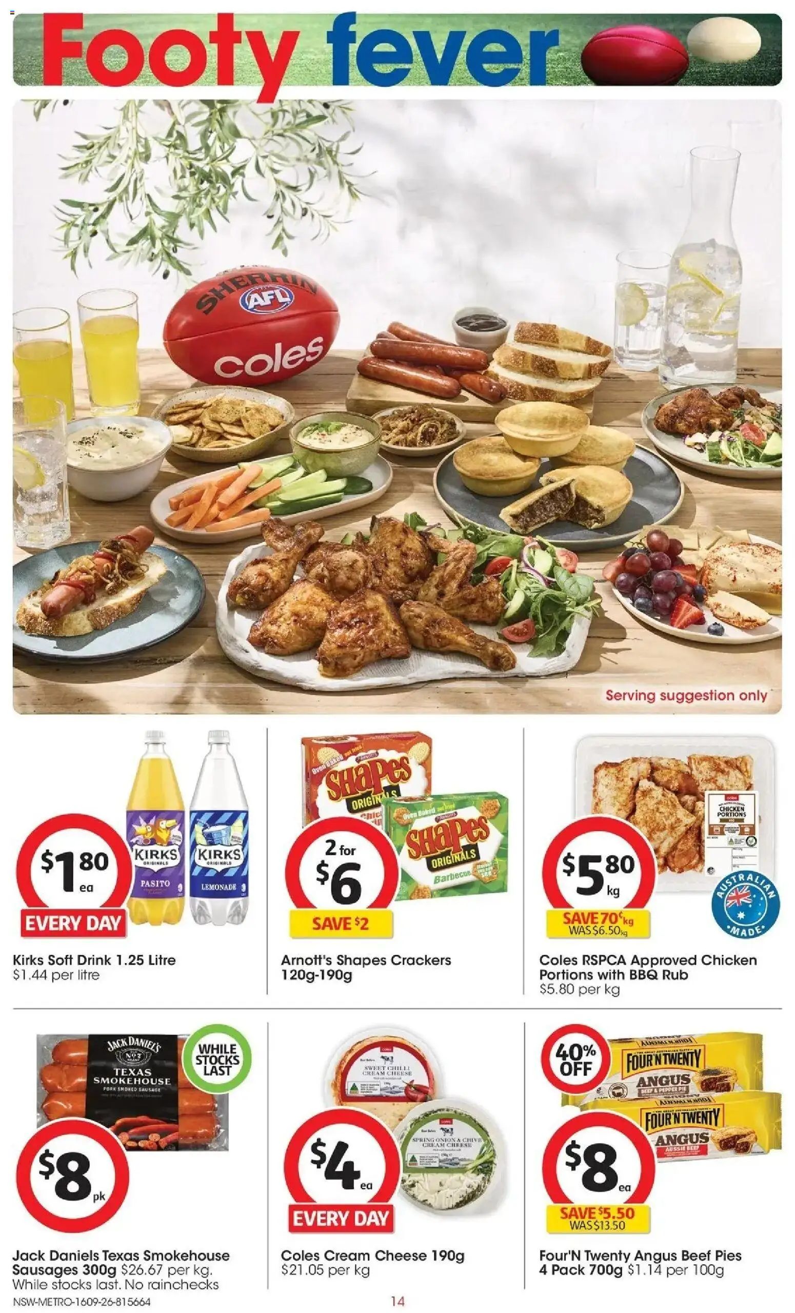 Coles catalogue - valid from 16/09/2026 | Page: 14 | Products: Crackers, Cheese, Cream, Chilli