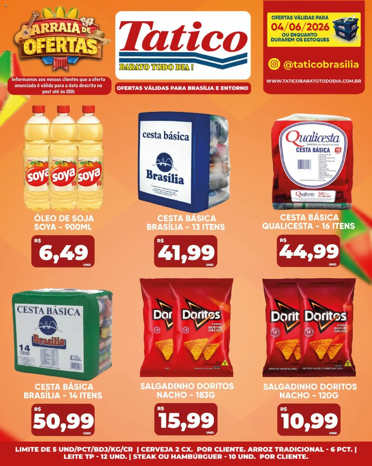 Tatico Folheto - válido de 05.06.2026 | Página: 39 | Produtos: Queijo, Óleo, Arroz, Hambúrguer