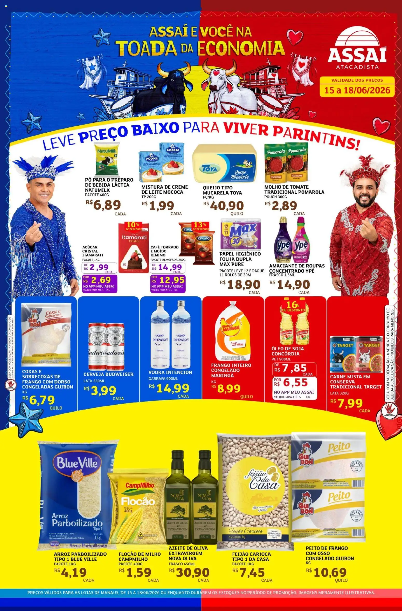 Assaí Atacadista Folheto - válido de 15.06.2026 | Página: 1 | Produtos: Amaciante de roupas, Cerveja, Arroz, Soja