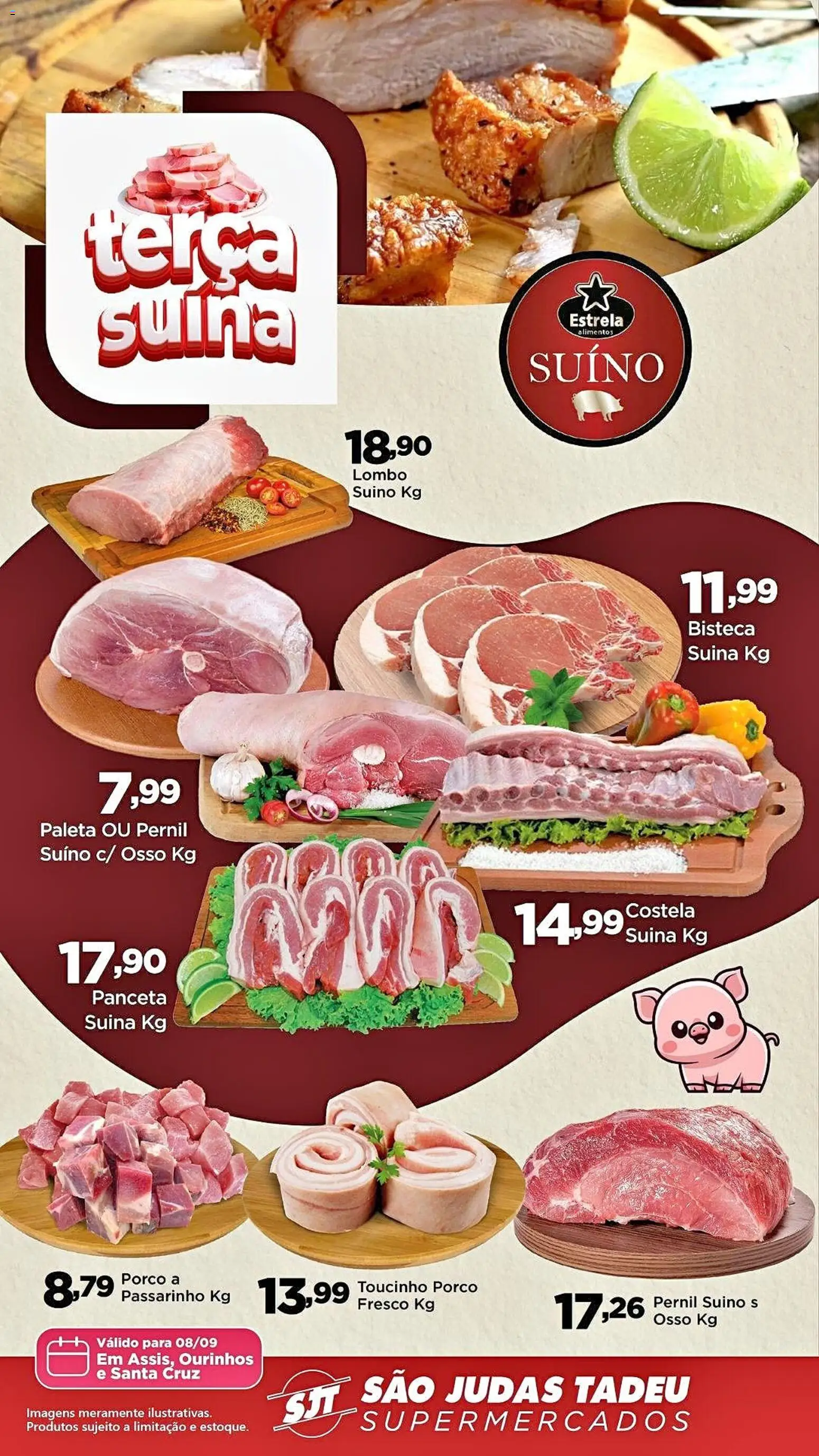 São Judas Tadeu Folheto - válido de 08/09/2026 | Página: 1 | Produtos: Lombo, Pernil, Alimentos, Pernil suíno