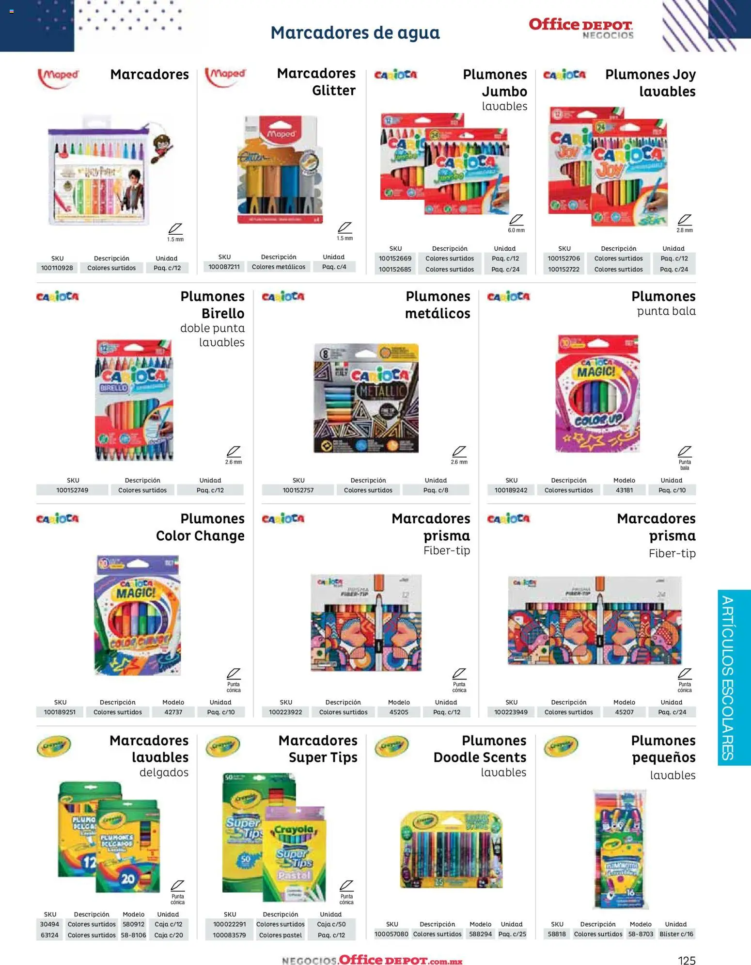 Nuevas ofertas de Office Depot válidas en toda la República Mexicana desde el 12/01/2026. ¡Encuentra las mejores ofertas en Office Depot catálogo 2026! | Página: 127 | Productos: Agua, Glitter, Pastel, Caja