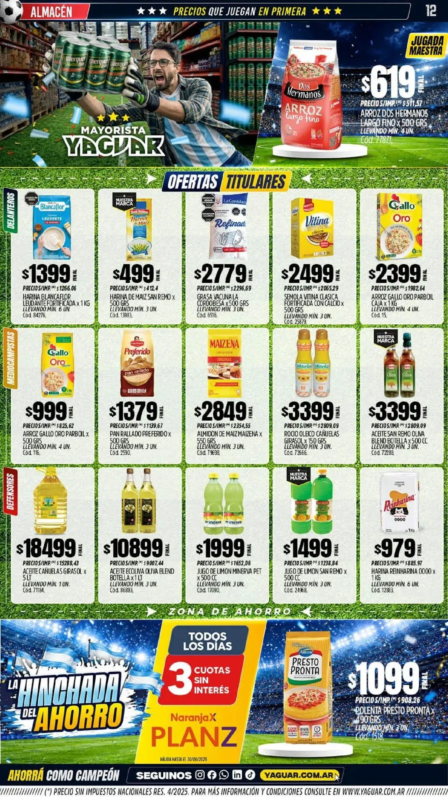 Yaguar - Oferta Semanal Santa Fé │ válido desde el 15.06.2026 | Página: 11 | Productos: Botella, Caja, Aceite, Polenta