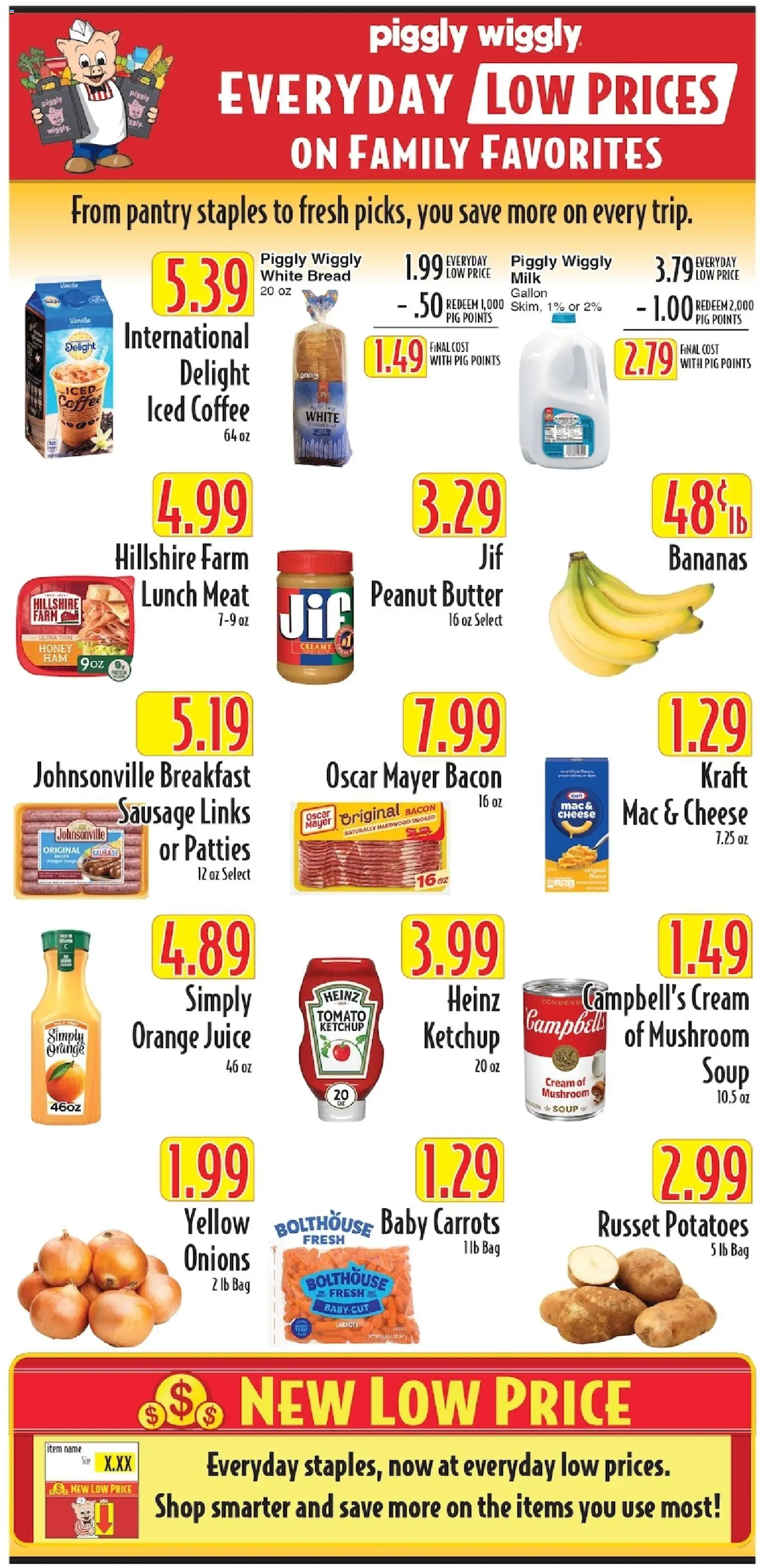 Piggly Wiggly Weekly Ad - valid from 07/01/2026 | Page: 7 | Products: Milk, Cheese, Bananas, Sausage