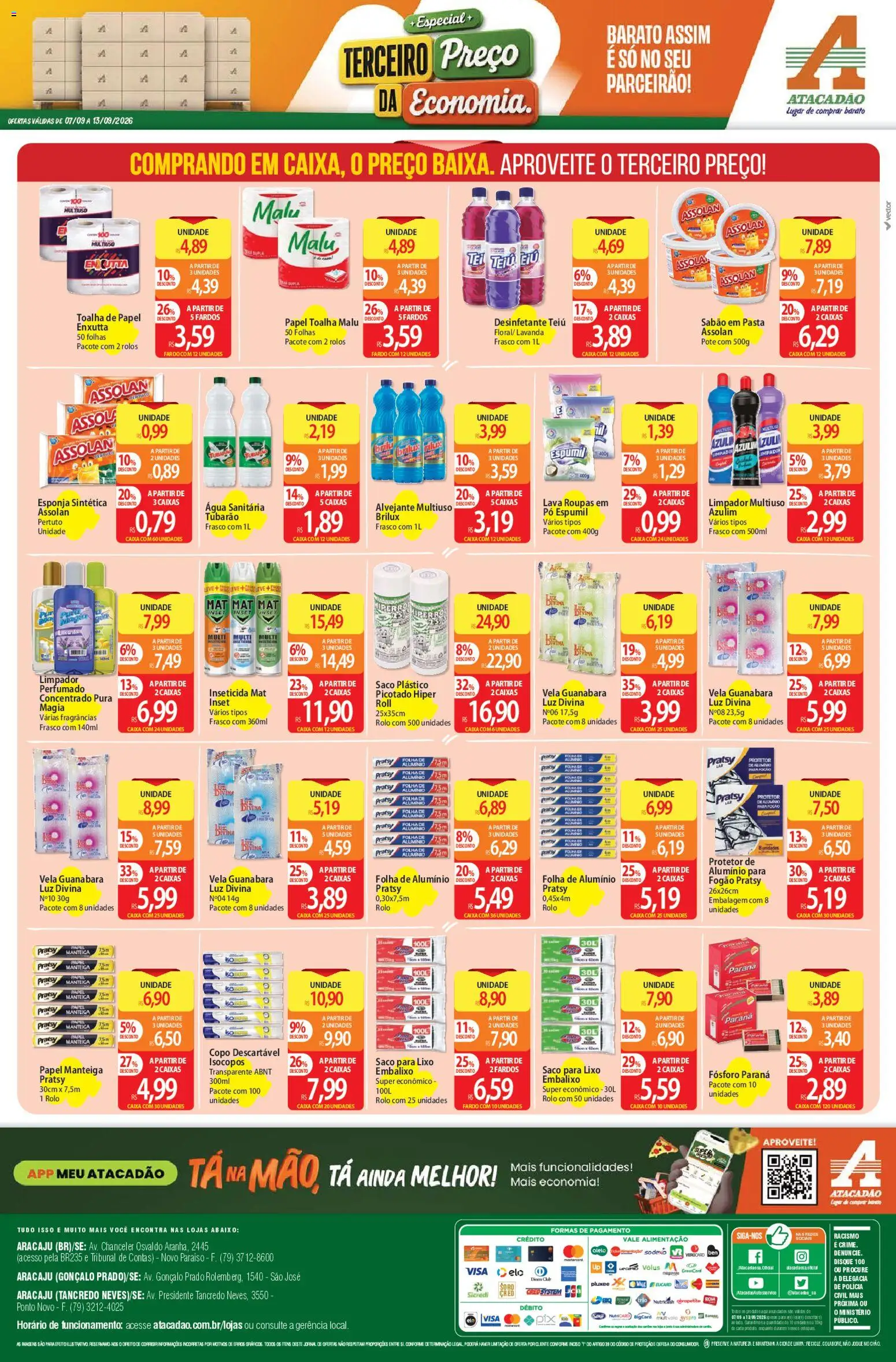 Atacadão Folheto - válido de 07/09/2026 | Página: 4 | Produtos: Fogão, Fósforo, Papel toalha, Sabão
