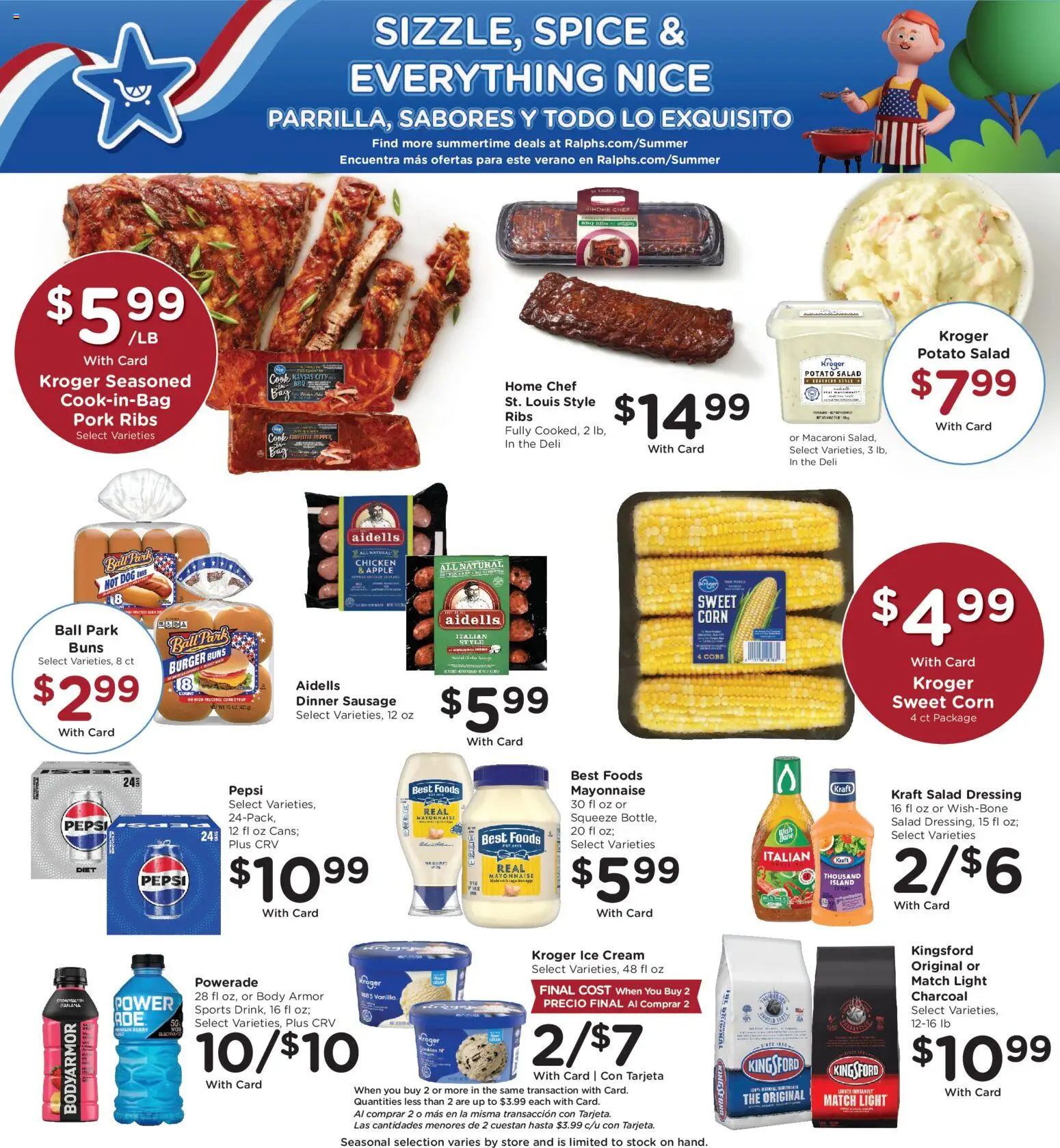 Ralphs Weekly Ad - valid from 27.05.2026 | Page: 4 | Products: Pork, Ice cream, Mayonnaise, Pepper