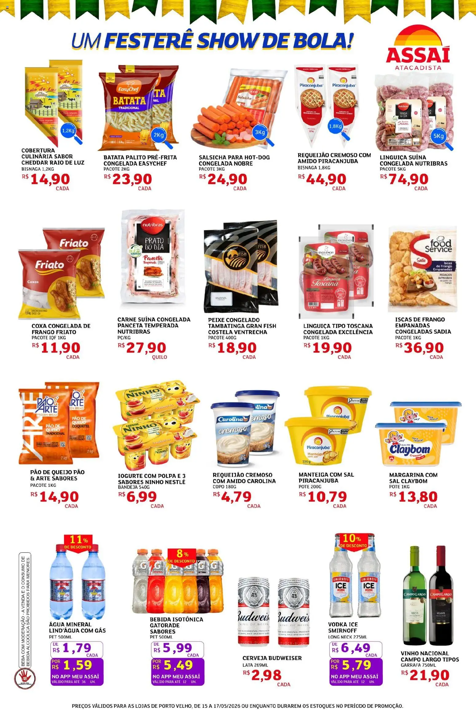 Assaí Atacadista Folheto - válido de 15.05.2026 | Página: 3 | Produtos: Iogurte, Cheddar, Sal, Margarina