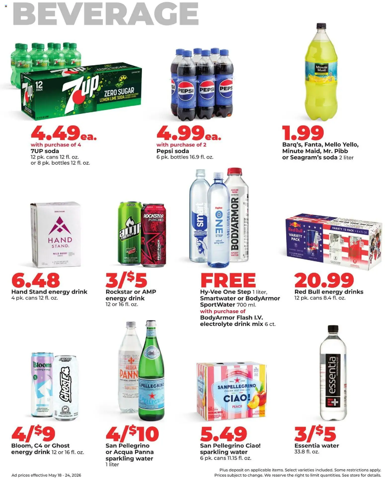 HyVee Weekly Ad - valid from 18.05.2026 | Page: 31 | Products: Water, Lemon, Peach, Lime