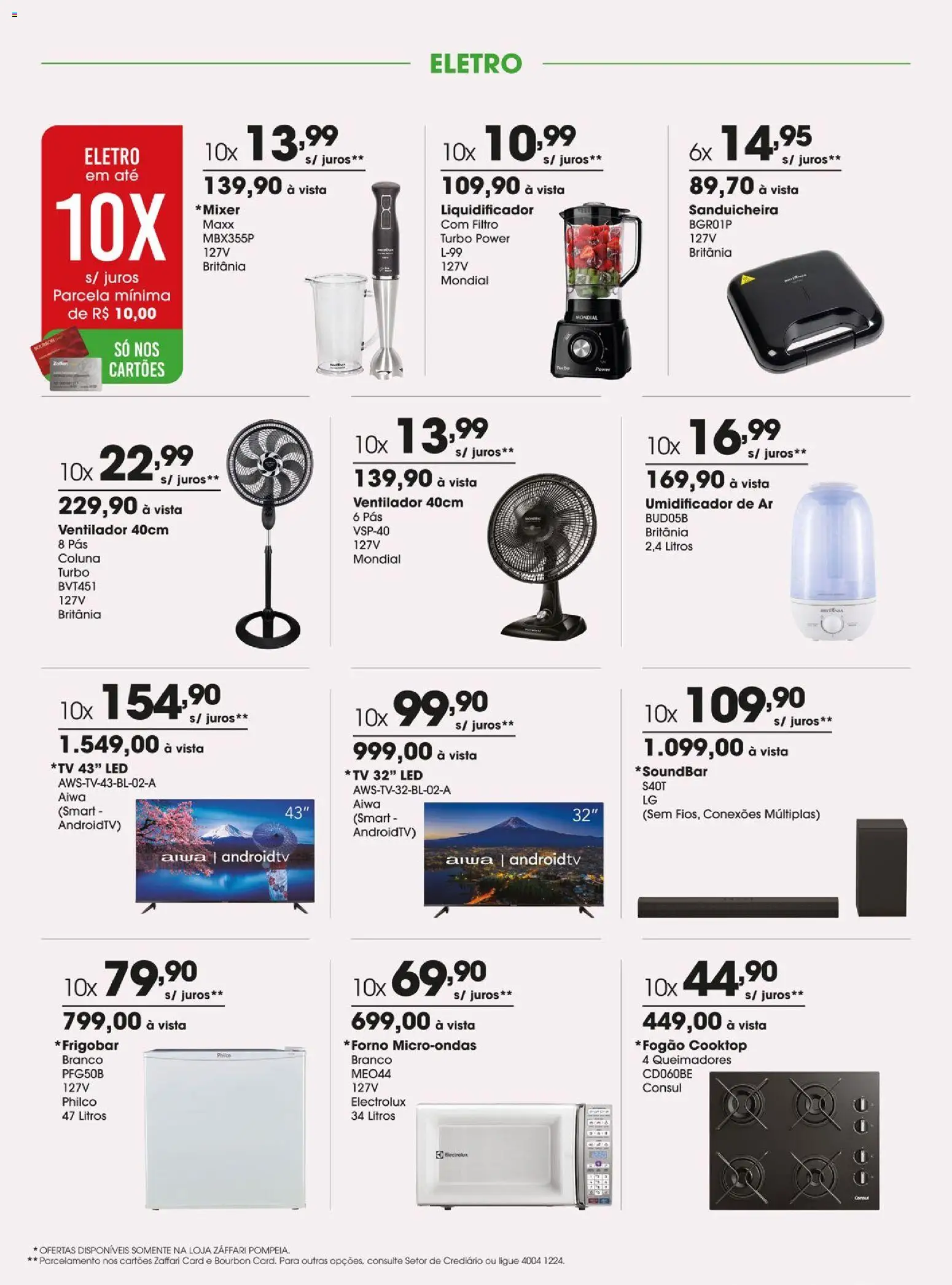 Zaffari Folheto - válido de 03/09/2026 | Página: 9 | Produtos: Ventilador, Liquidificador, Microondas, Umidificador