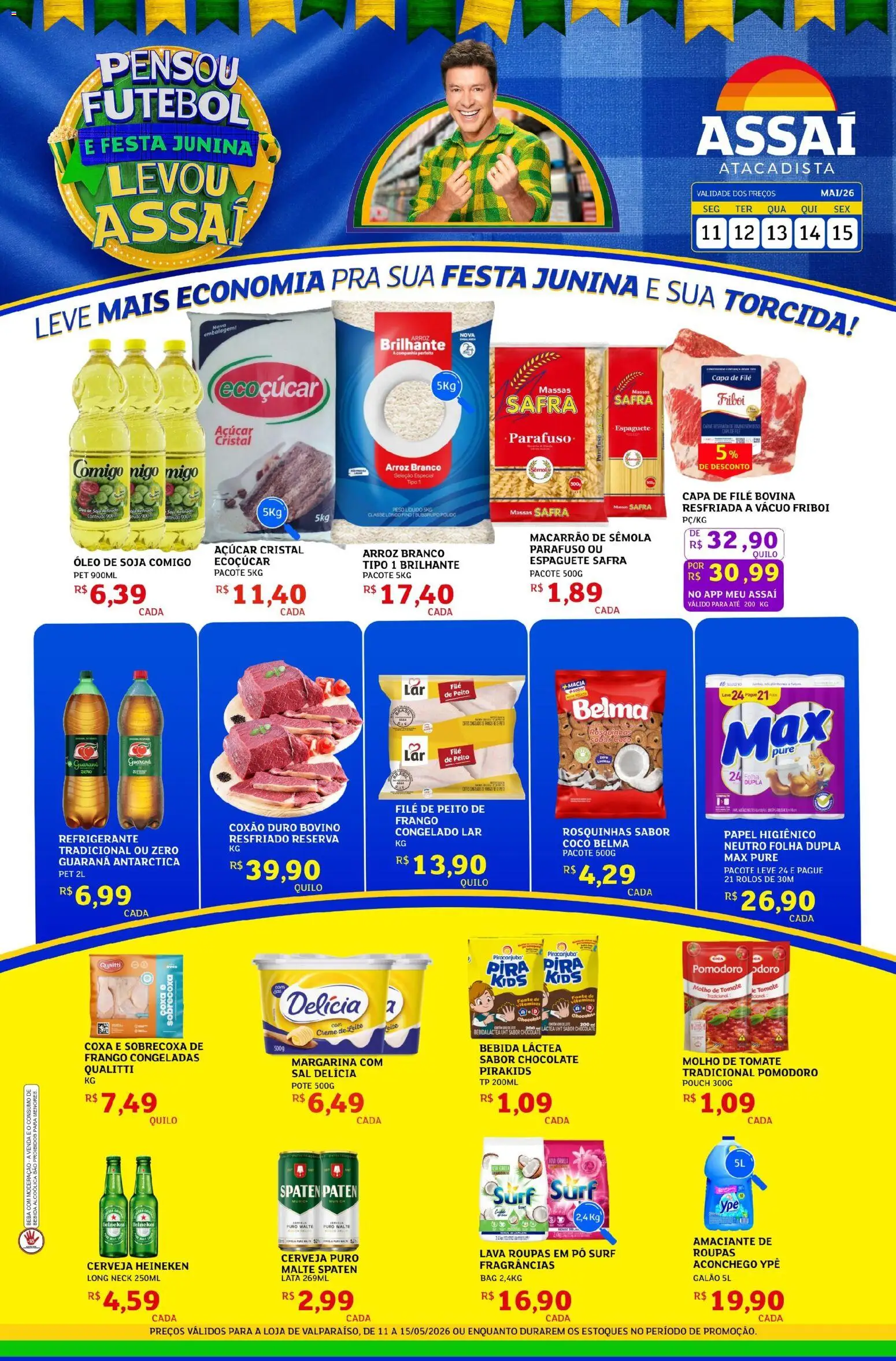 Assaí Atacadista Folheto - válido de 11.05.2026 | Página: 1 | Produtos: Espaguete, Pó, Molho de tomate, Bebida