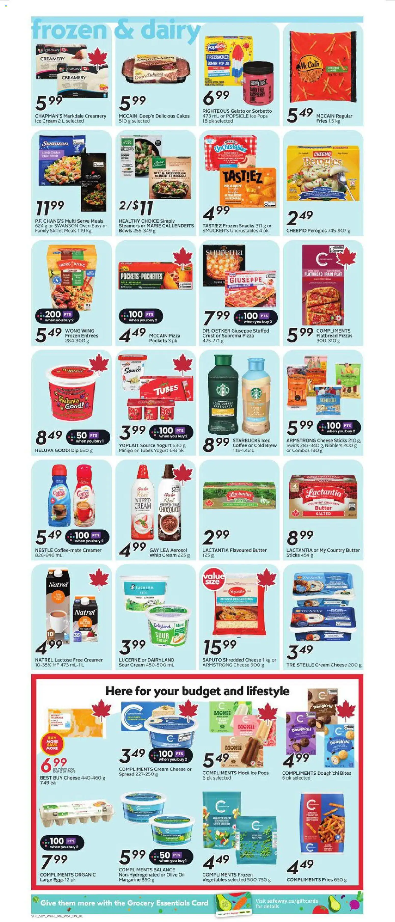 Safeway flyer valid from Jul 16, 2026 | Page: 11 | Products: Cream, Fries, Spread, Ice