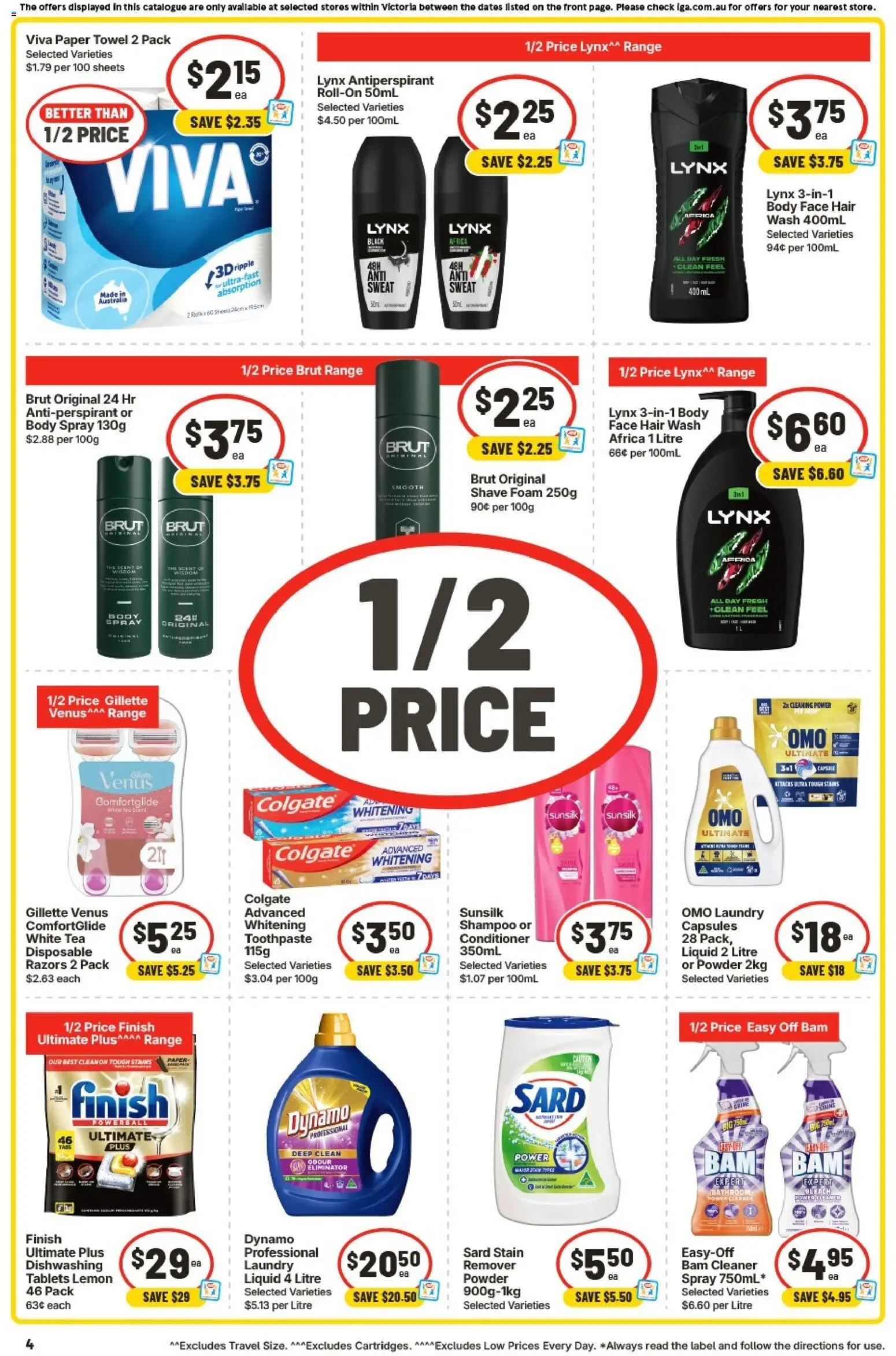 IGA catalogue - valid from 05/08/2026 | Page: 4 | Products: Shampoo, Conditioner, Antiperspirant, Tablets