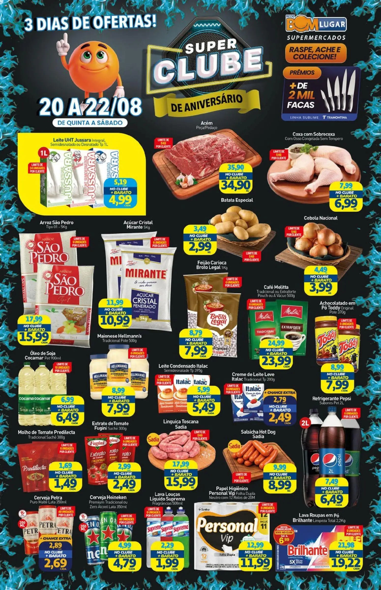 Rede Bom Lugar Folheto - válido de 20/08/2026 | Página: 1 | Produtos: Cebola, Feijão, Salsicha, Extrato de tomate