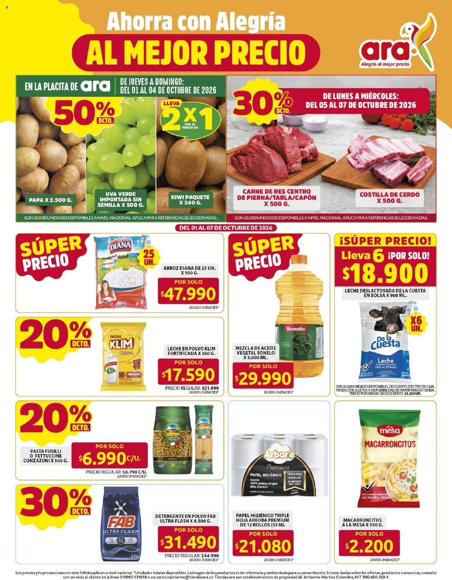 Ara revista - valida desde el 01/10/2026 | Página: 3 | Productos: Pasta, Bolsa, Sobre, Hoja