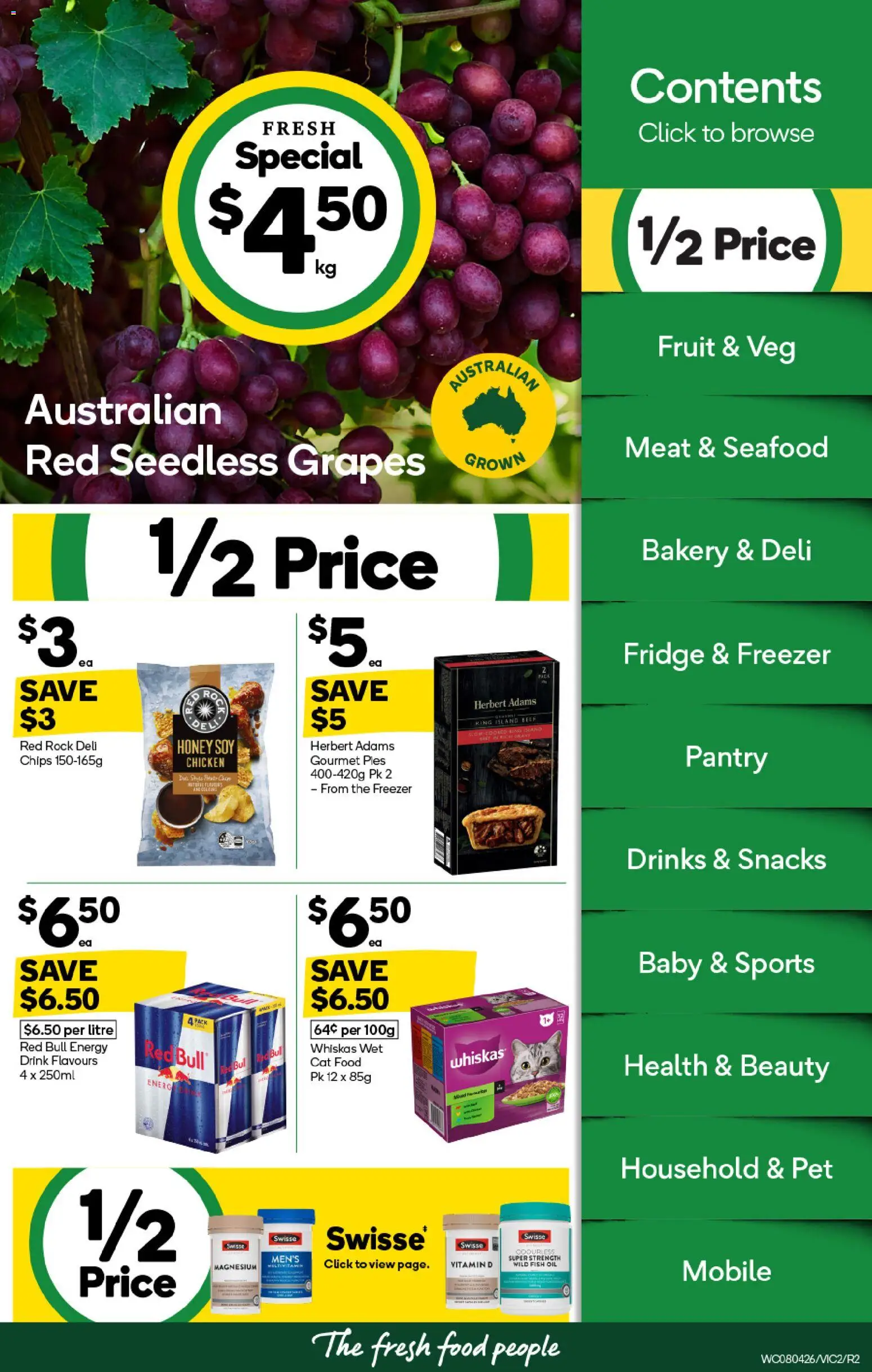 Woolworths catalogue - valid from 08.04.2026 | Page: 2 | Products: Meat, Freezer, Bakery, Vitamin