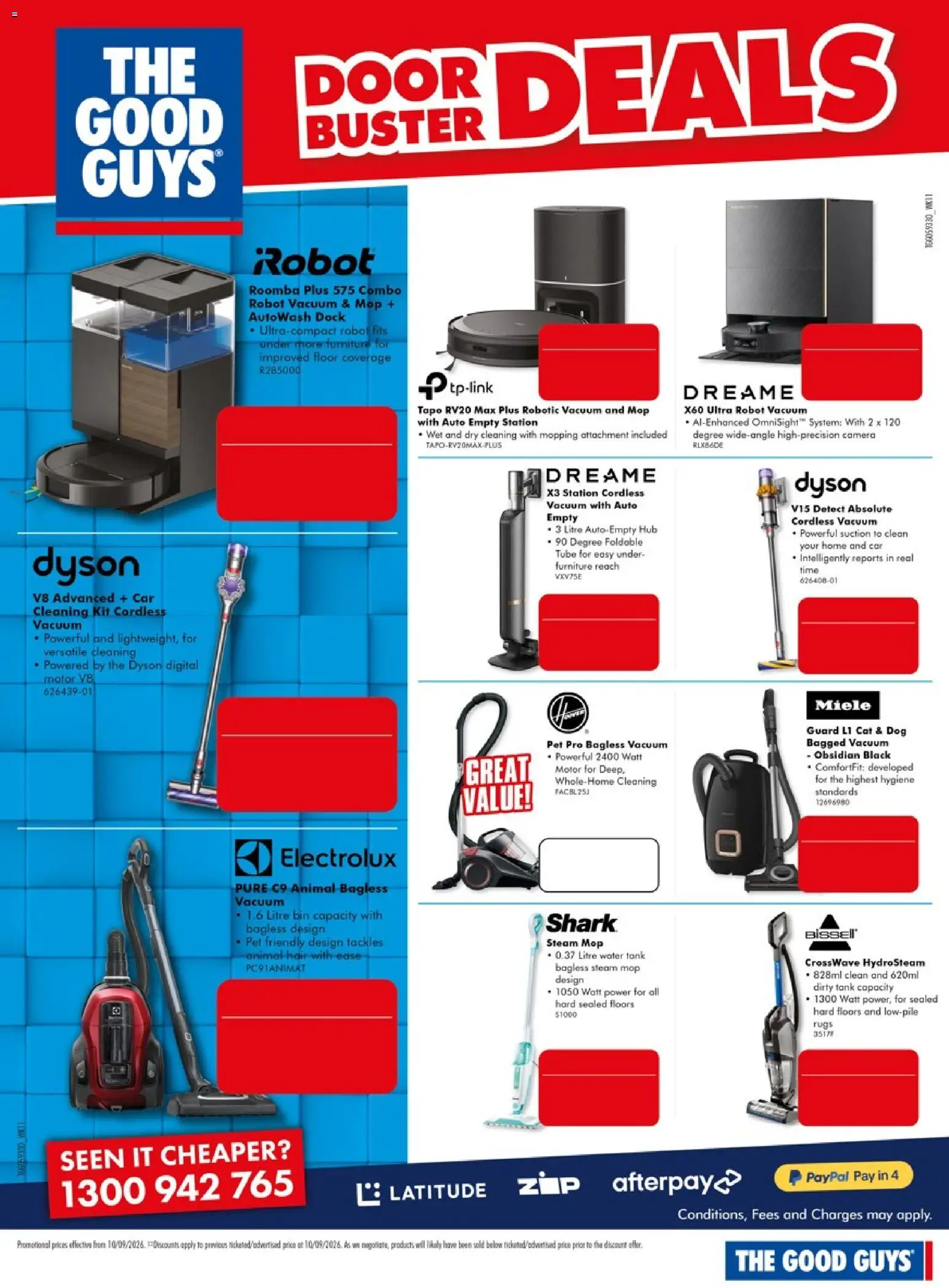 The Good Guys catalogue - valid from 10/09/2026 | Page: 13 | Products: Steam Mop, Rugs, Camera, Roomba
