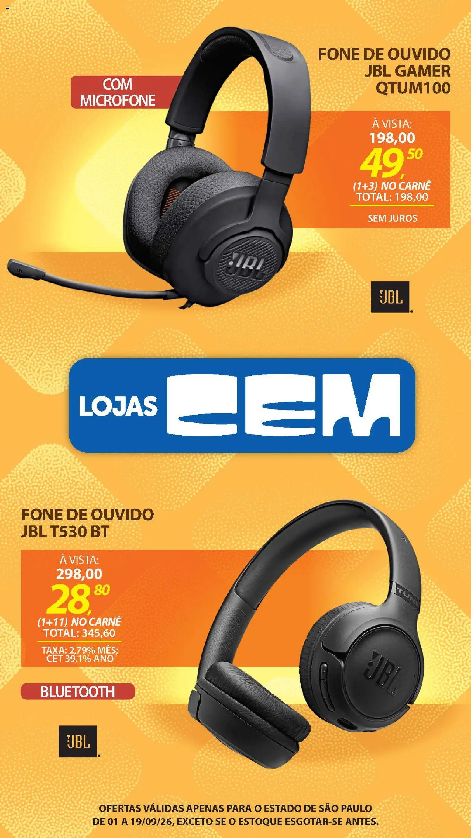 Lojas Cem Folheto - válido de 01/09/2026 | Página: 79 | Produtos: Carne, Fone de ouvido, Microfone