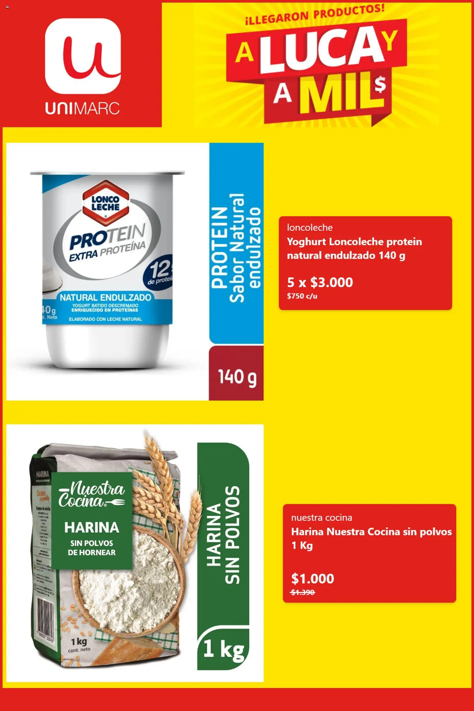 Unimarc Ofertas │ válido desde el 17.08.2026 | Página: 5 | Productos: Proteína, Cocina, Leche, Harina