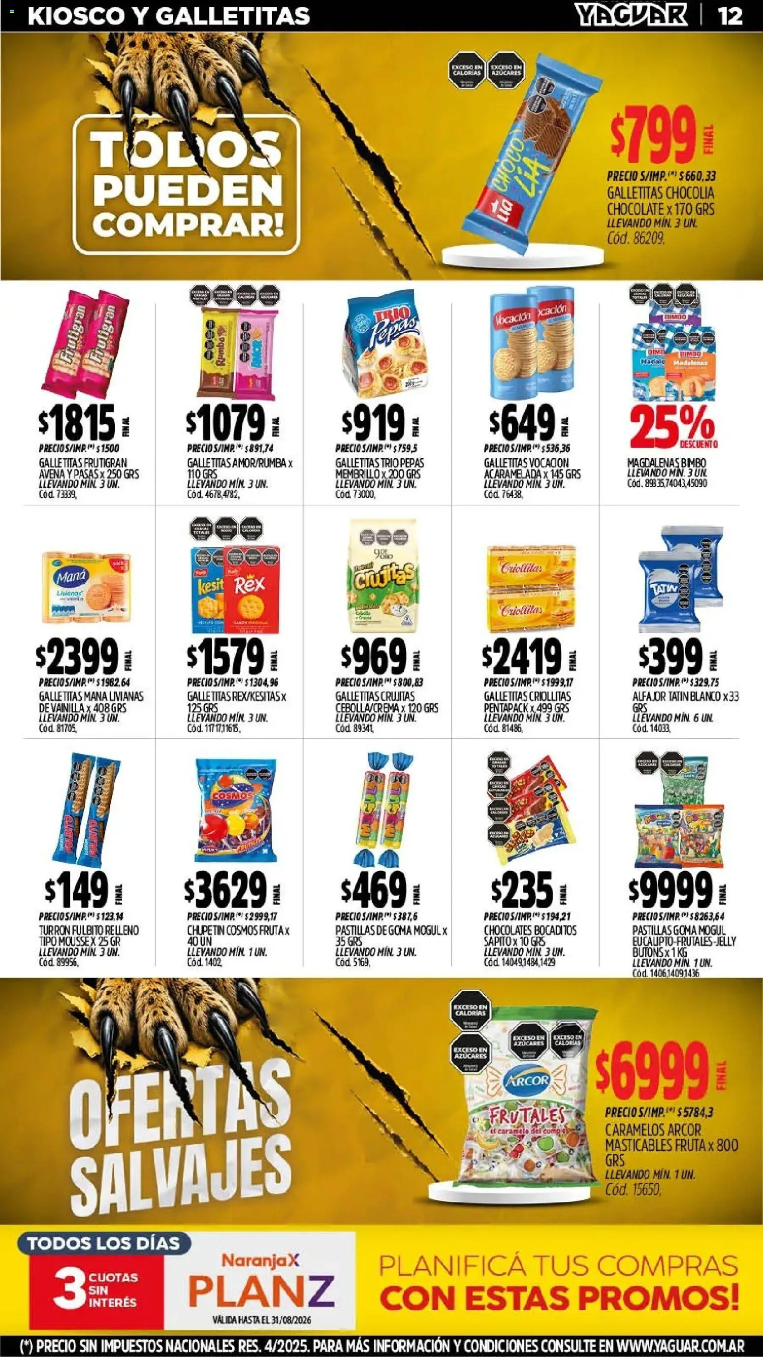 Yaguar - Oferta Semanal Trelew │ válido desde el 10/08/2026 | Página: 13 | Productos: Vainilla, Avena, Fruta, Alfajor