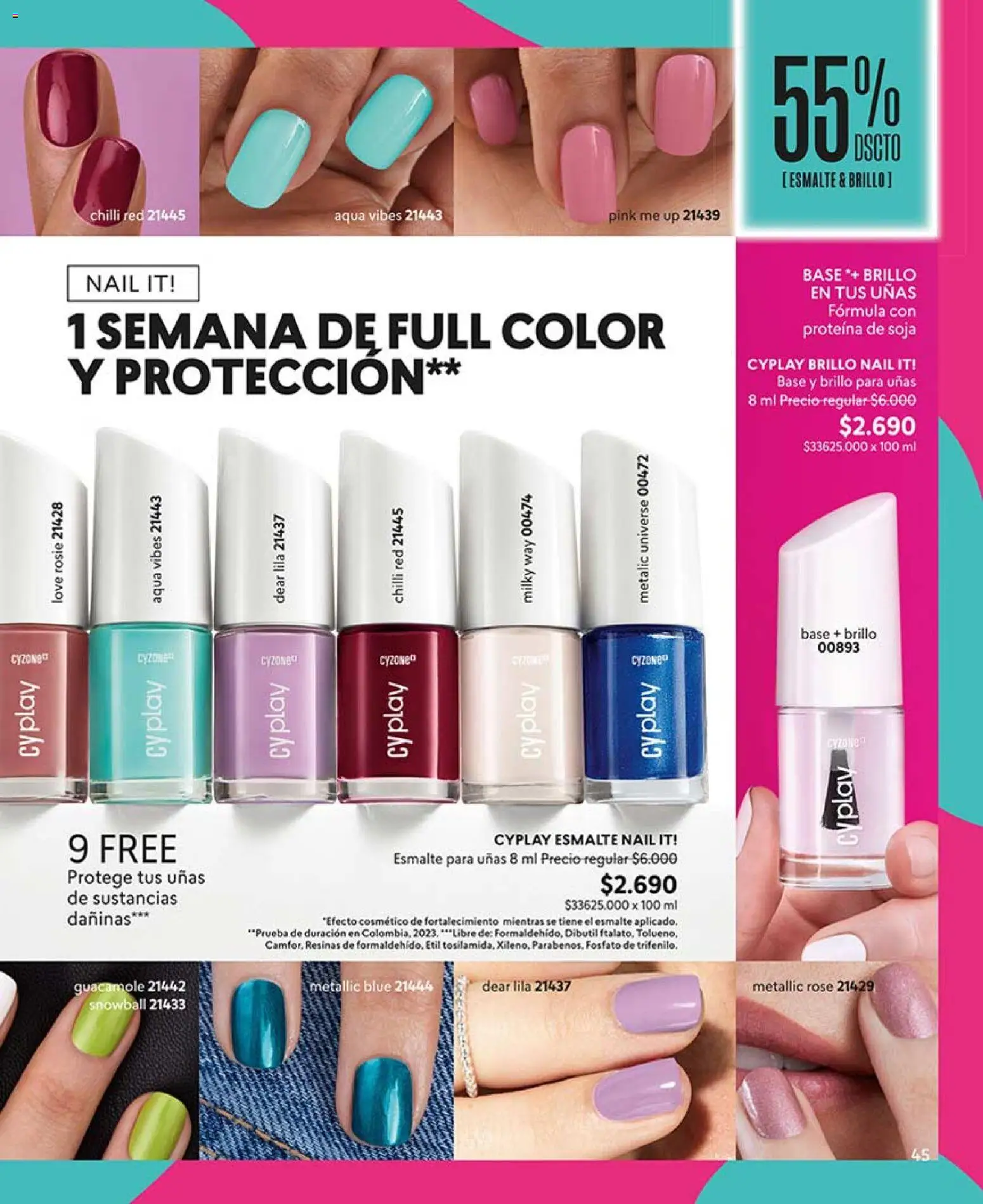 Catálogo CyZone Campaña 6 │ válido desde el 31.03.2026 | Página: 45 | Productos: Brillo, Base