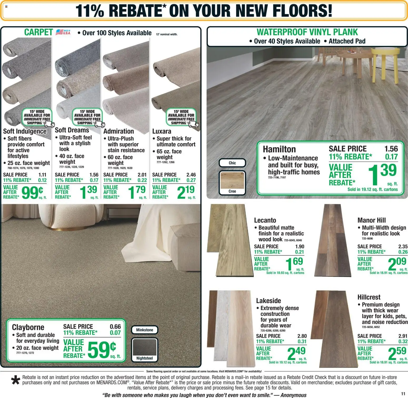 Menards Weekly Ad - valid from 10/01/2026 | Page: 16 | Products: Carpet, Weight