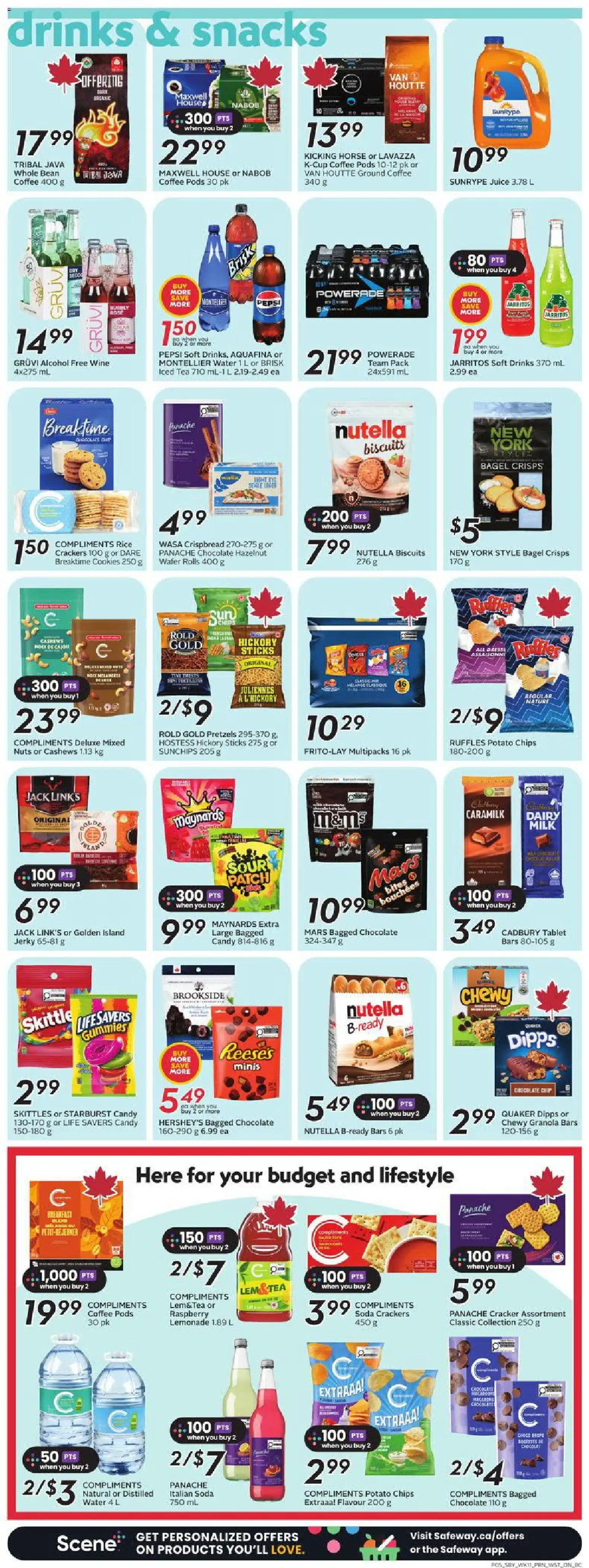 Safeway flyer valid from Jul 9, 2026 | Page: 8 | Products: Tea, Tablet, Juice, Wine